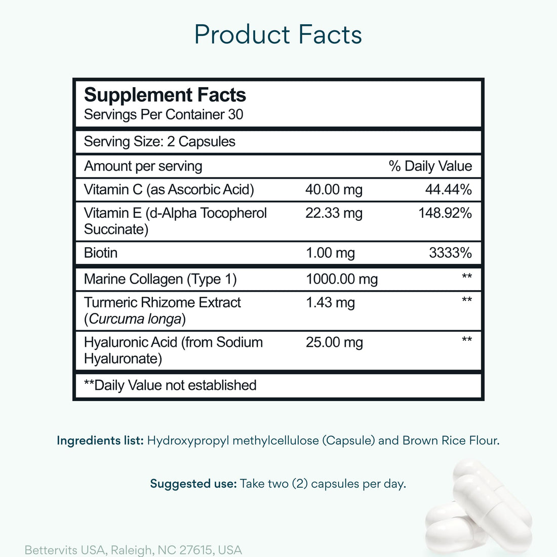 Bettervits Collagen Peptides Complex with Hyaluronic Acid & Turmeric | Hydrolyzed Marine Collagen Supplements for Women & Men | Collagen with Vitamin C Bettervits buy supplements canada