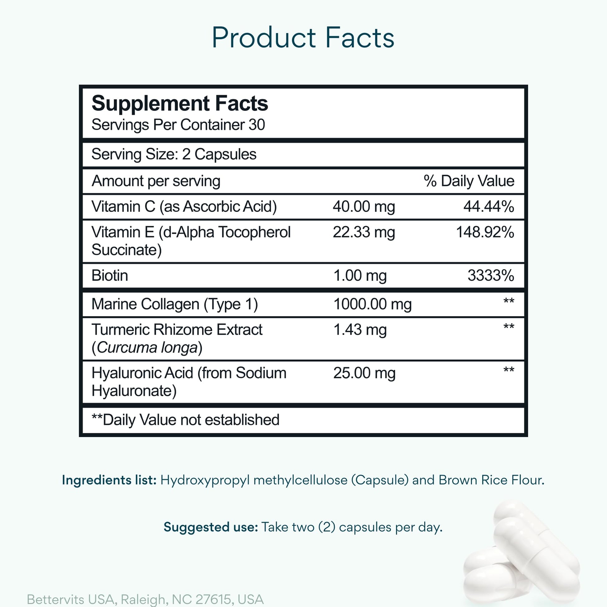 Bettervits Collagen Peptides Complex with Hyaluronic Acid & Turmeric | Hydrolyzed Marine Collagen Supplements for Women & Men | Collagen with Vitamin C Bettervits buy supplements canada