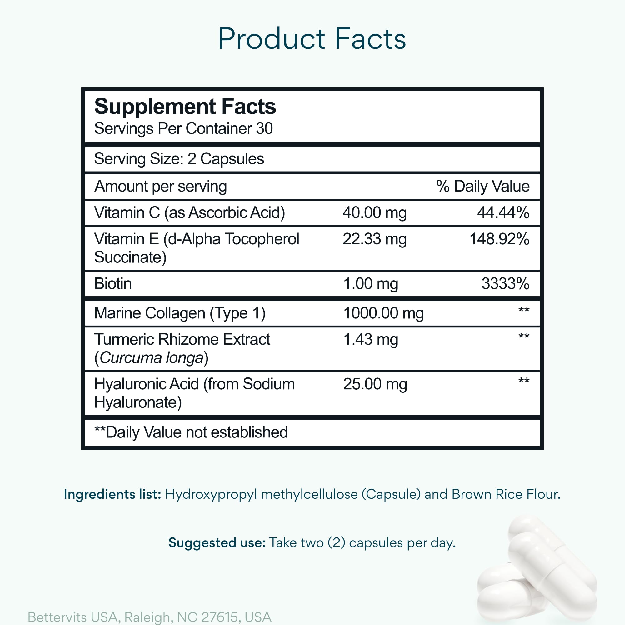 Bettervits Collagen Peptides Complex with Hyaluronic Acid & Turmeric | Hydrolyzed Marine Collagen Supplements for Women & Men | Collagen with Vitamin C Bettervits buy supplements canada
