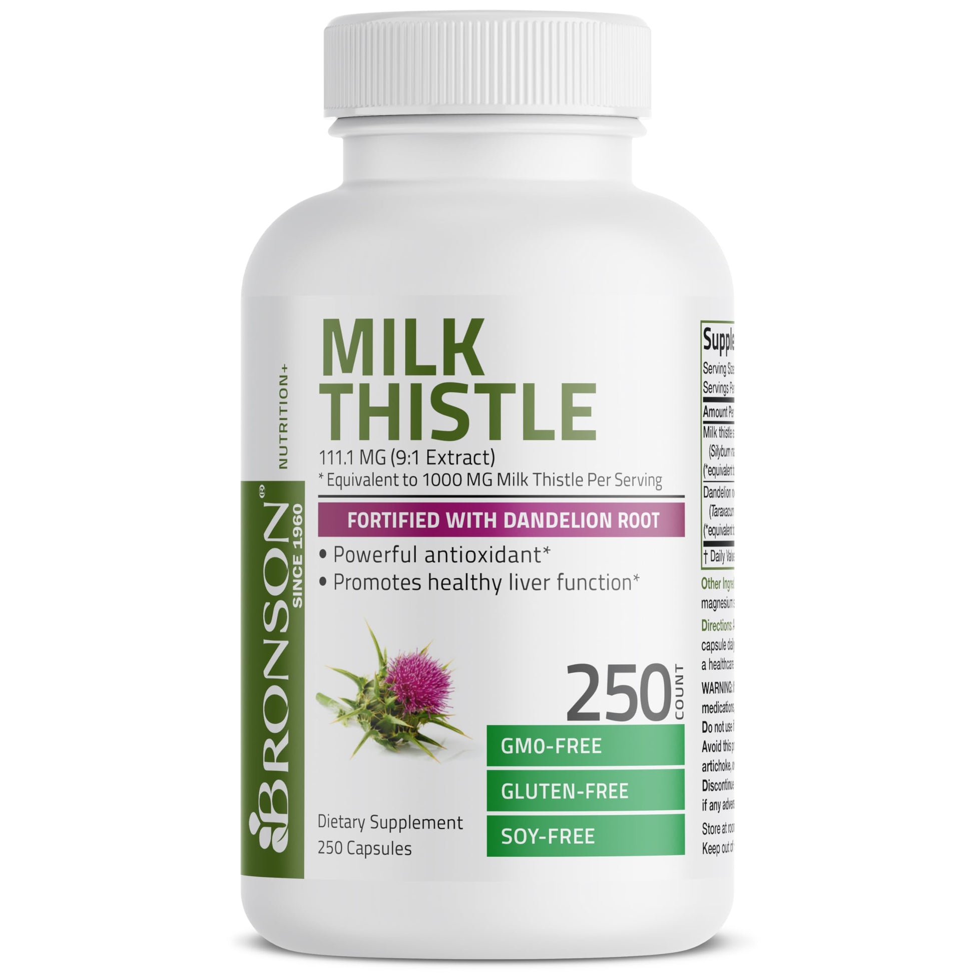 Bronson Milk Thistle Silymarin Marianum & Dandelion Root Liver Health Support Bronson buy supplements canada