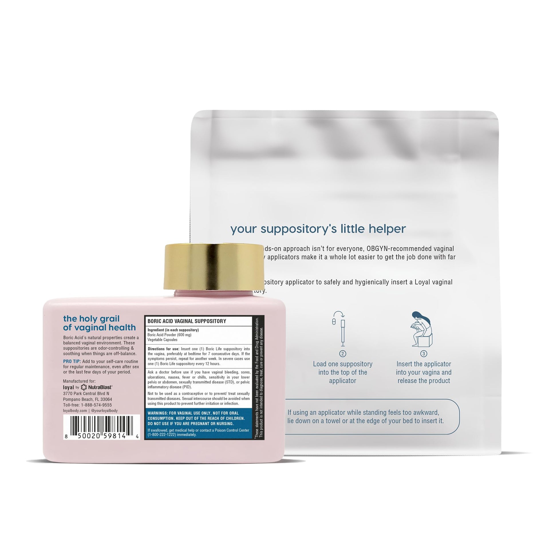 Loyal Boric Life Suppositories 600mg Bundle with Applicator, 30 Suppositories & 15 Applicators Loyal buy supplements canada