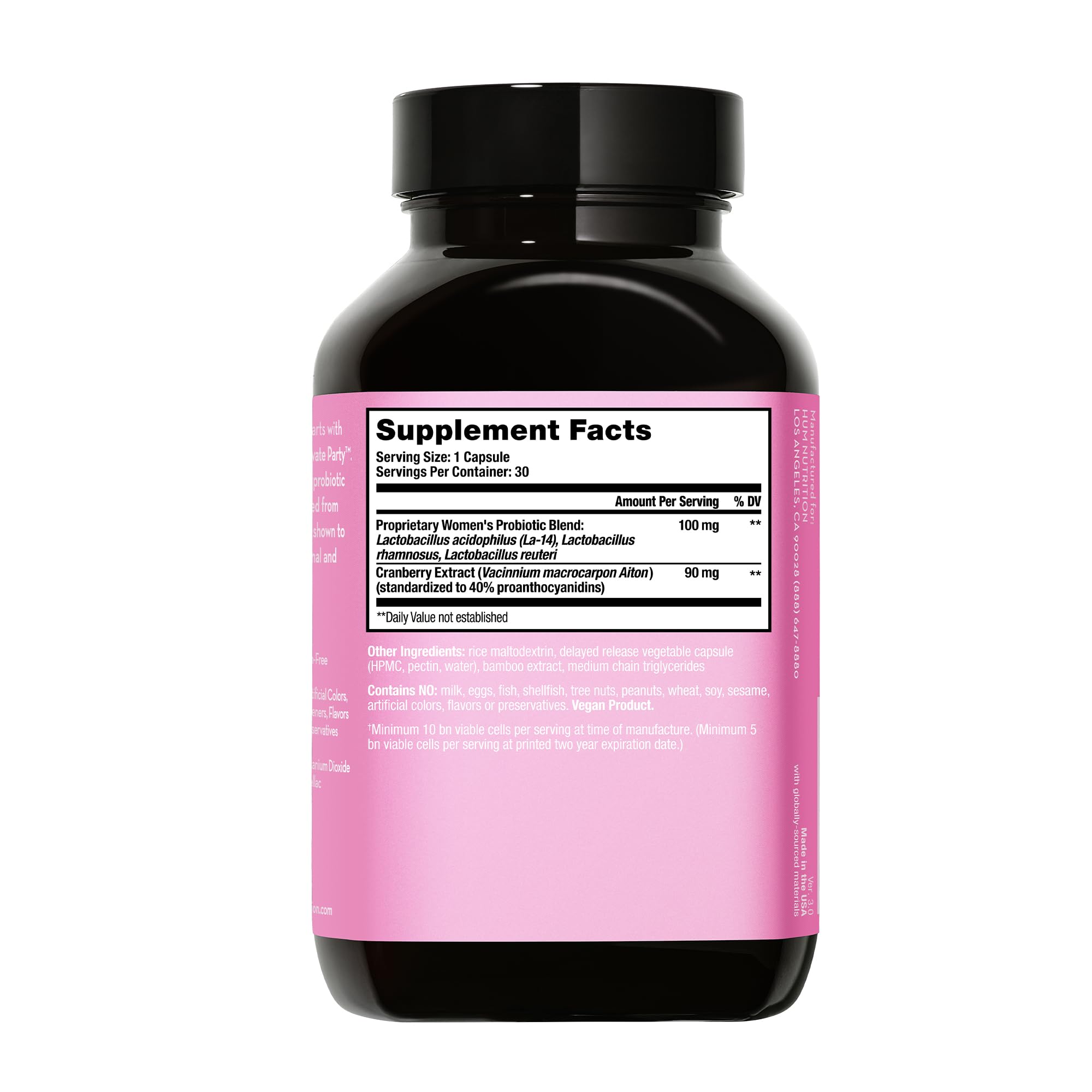 HUM Private Party Pills - Vaginal Probiotics for Women's Ph Balance with Cranberry HUM buy supplements canada