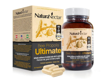NaturaNectar - Ultimate Bee Propolis Capsules - NSF Contents Certified -Brazilian Red, Brown, & Green - Gluten-Free Supplement with Flavonoids - Naturally Sourced Through Ethical Beekeeping (60pcs.) NaturaNectar buy supplements canada