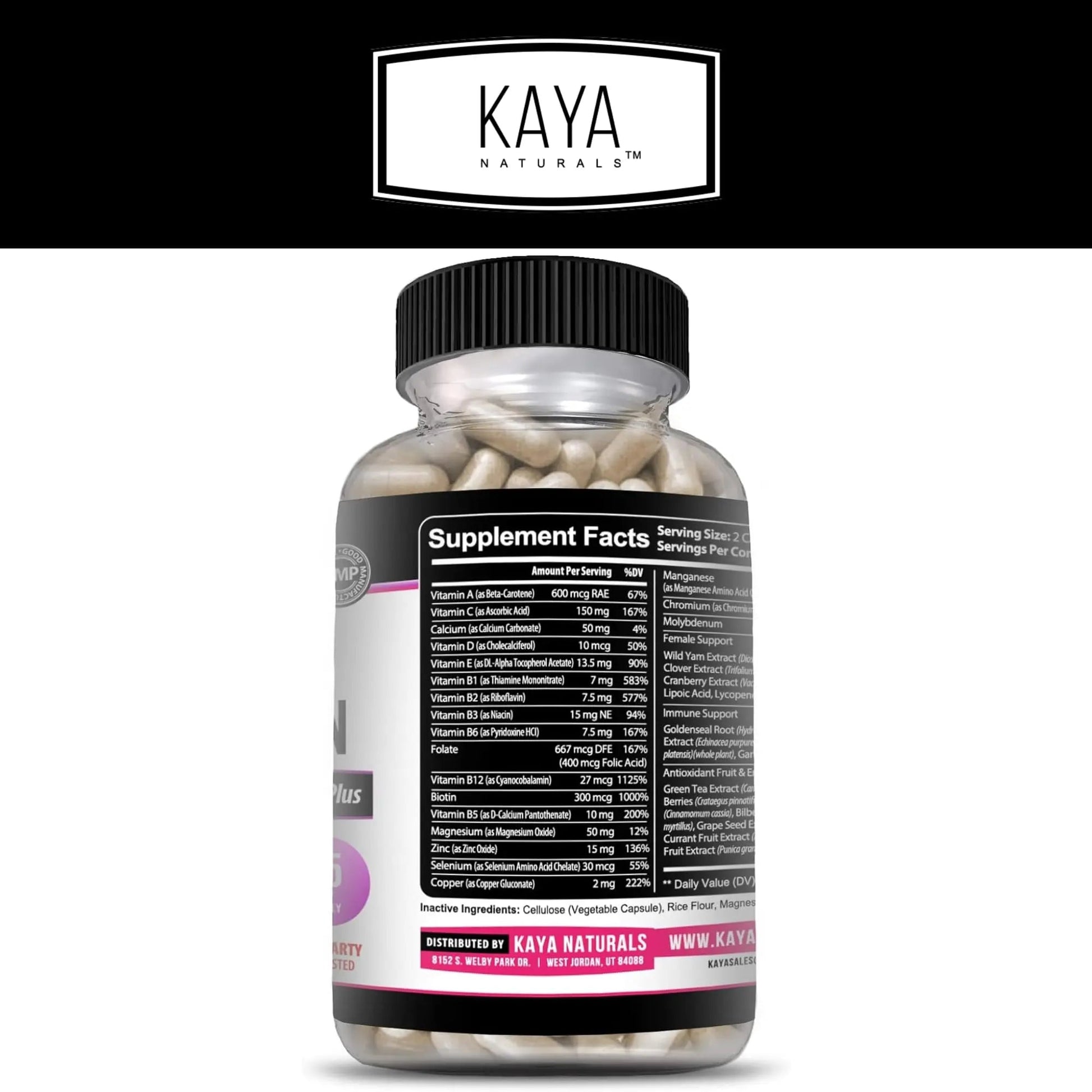 Kaya Naturals Women's Multivitamin, Overall Healthy Antioxidant, and Immune Support, Vitamins A, D, C, E, Biotin Kaya Naturals buy supplements canada