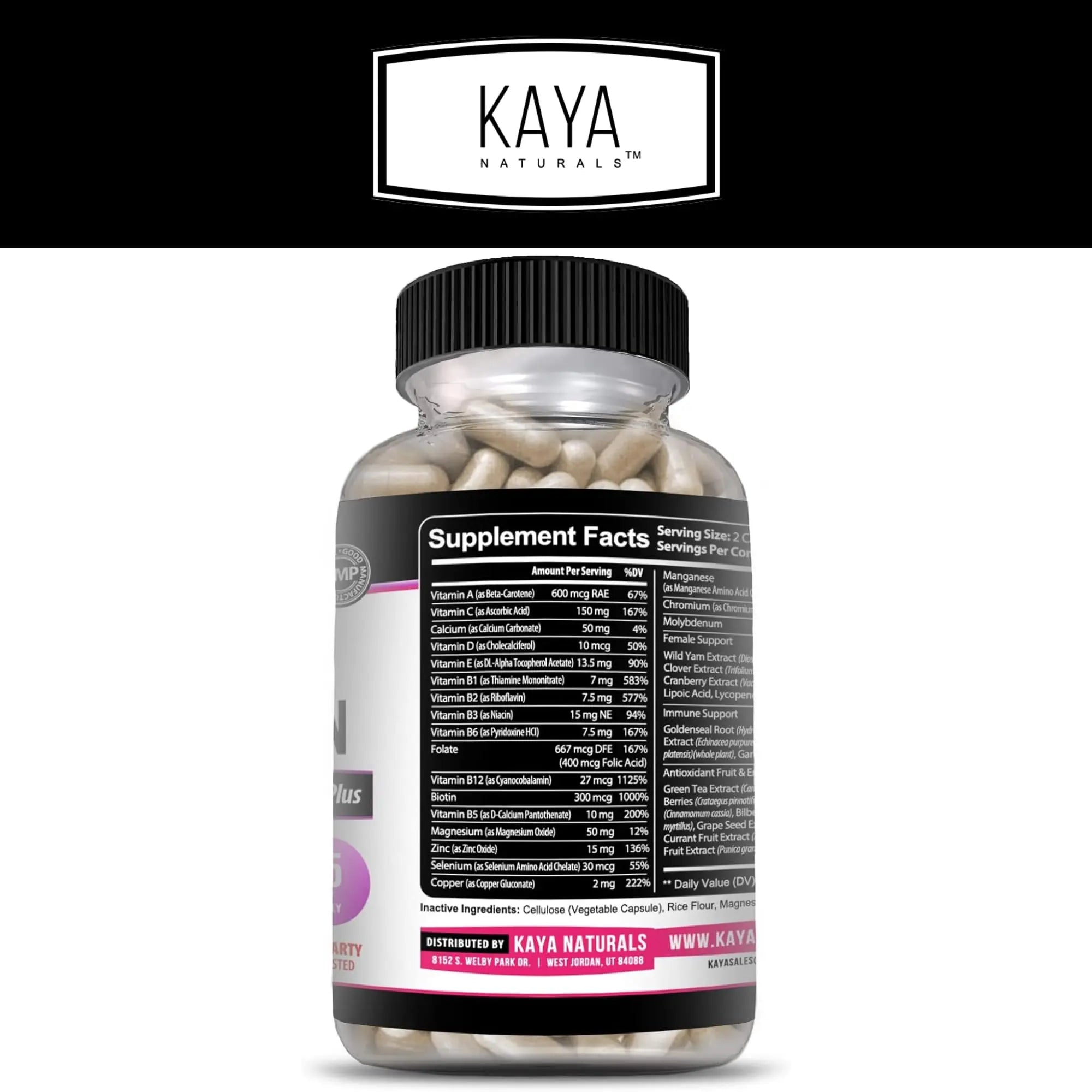Kaya Naturals Women's Multivitamin, Overall Healthy Antioxidant, and Immune Support, Vitamins A, D, C, E, Biotin Kaya Naturals buy supplements canada