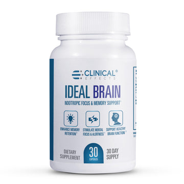 Clinical Effects Ideal Brain - Dietary Supplement for Nootropic Focus and Memory Support - 30 Capsules - B Vitamins, GABA, Alpha-GPC - Helps Support Mental Focus, and Optimal Brain Function Clinical Effects buy supplements canada