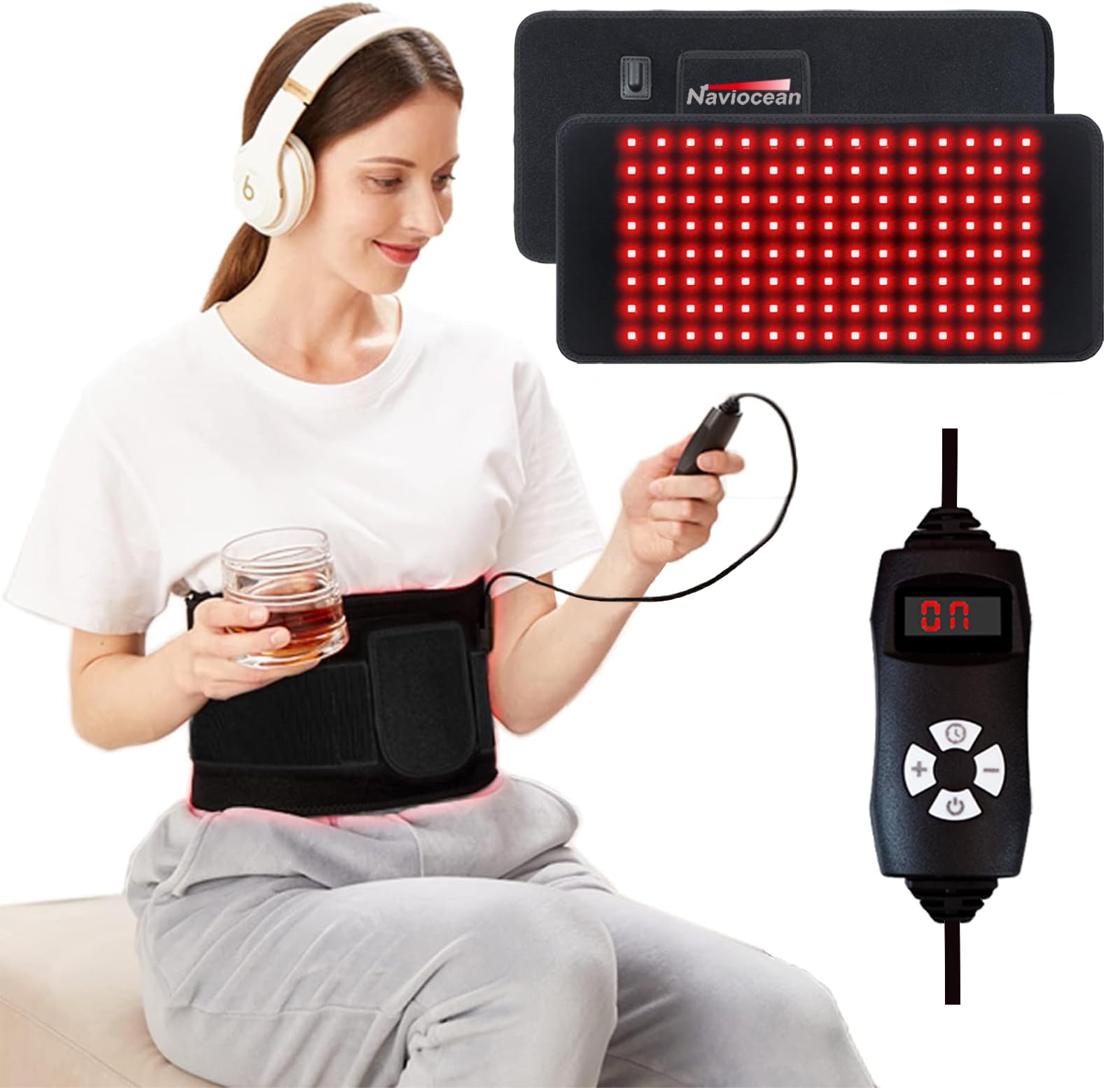 Naviocean Red Light Therapy Belt Device for Body Pain Waist, Infrared Wearable Pad Deep Therapy Wrap Naviocean buy supplements canada