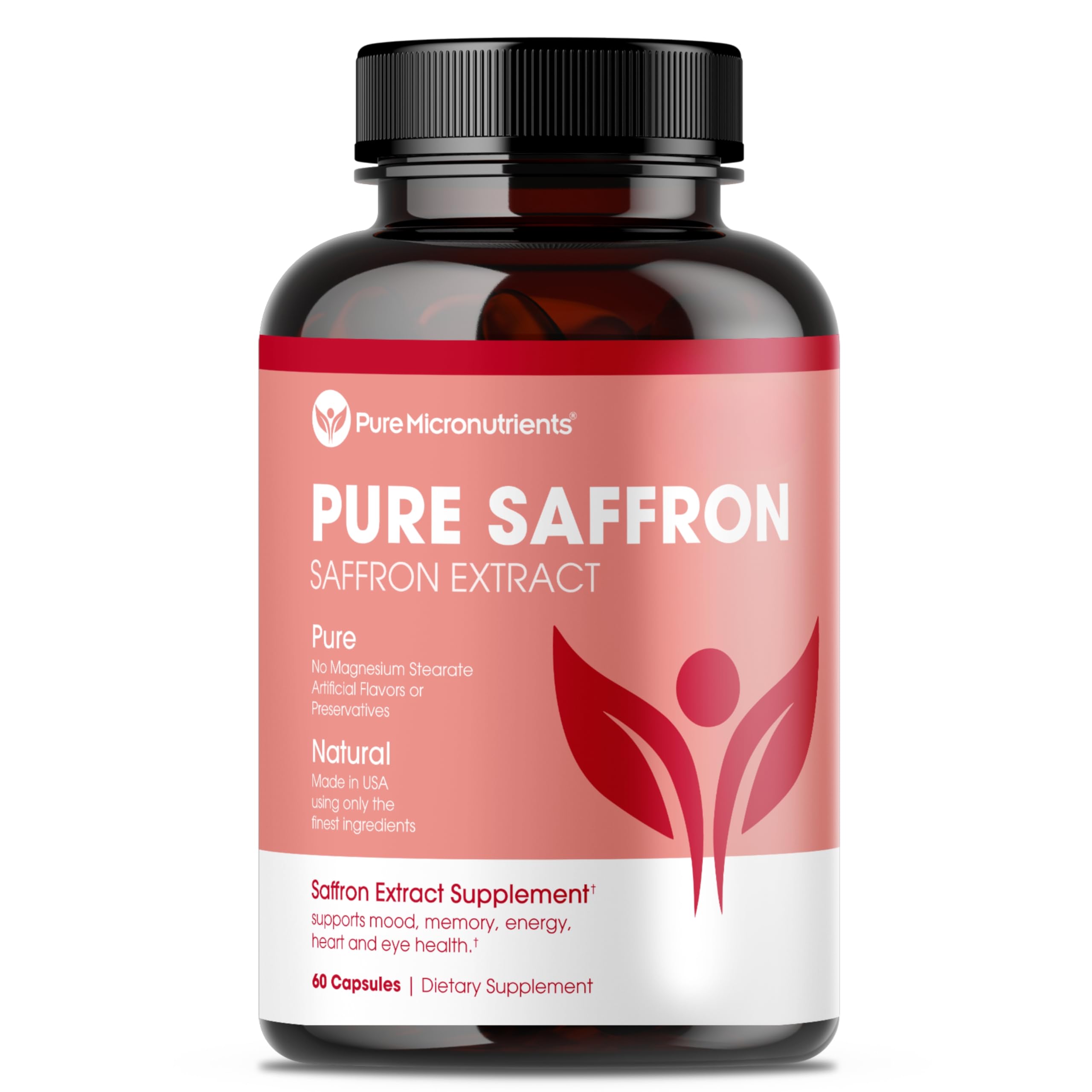 Saffron Supplements - 100% Pure Saffron Extract Capsules - Boost Energy & Mood, Support Eye & Heart Health Pure Micronutrients buy supplements canada