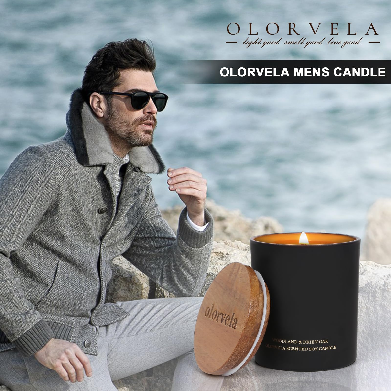 olorvela Candles for Men Wood Wicked Candles for Home Scented Mens Candle Aromatherapy 8oz olorvela buy supplements canada
