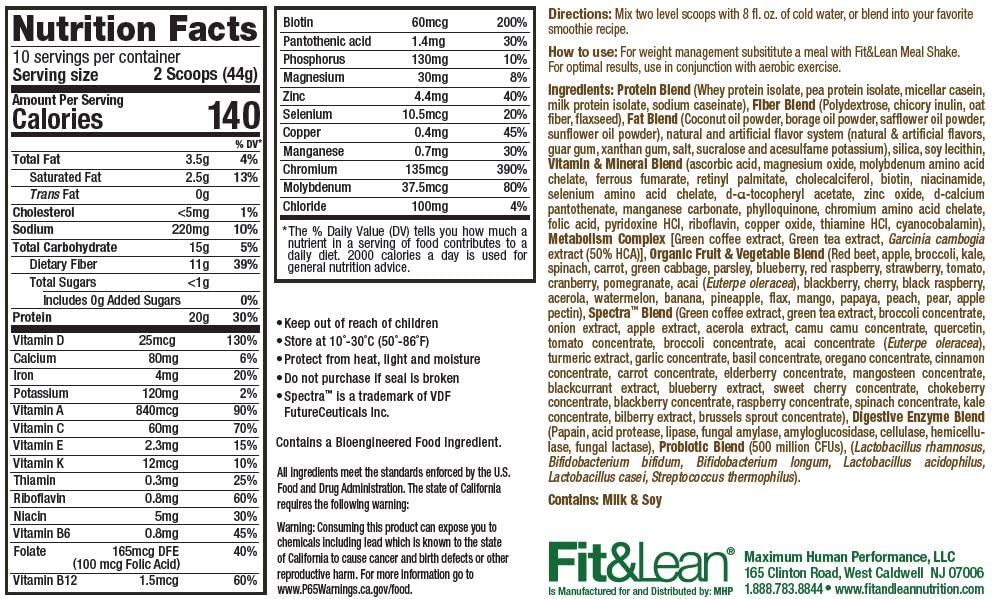 Fit & Lean Meal Shake, Fat Burning Meal Replacement, Protein, Fiber, Probiotics, Vanilla Fit & Lean buy supplements canada