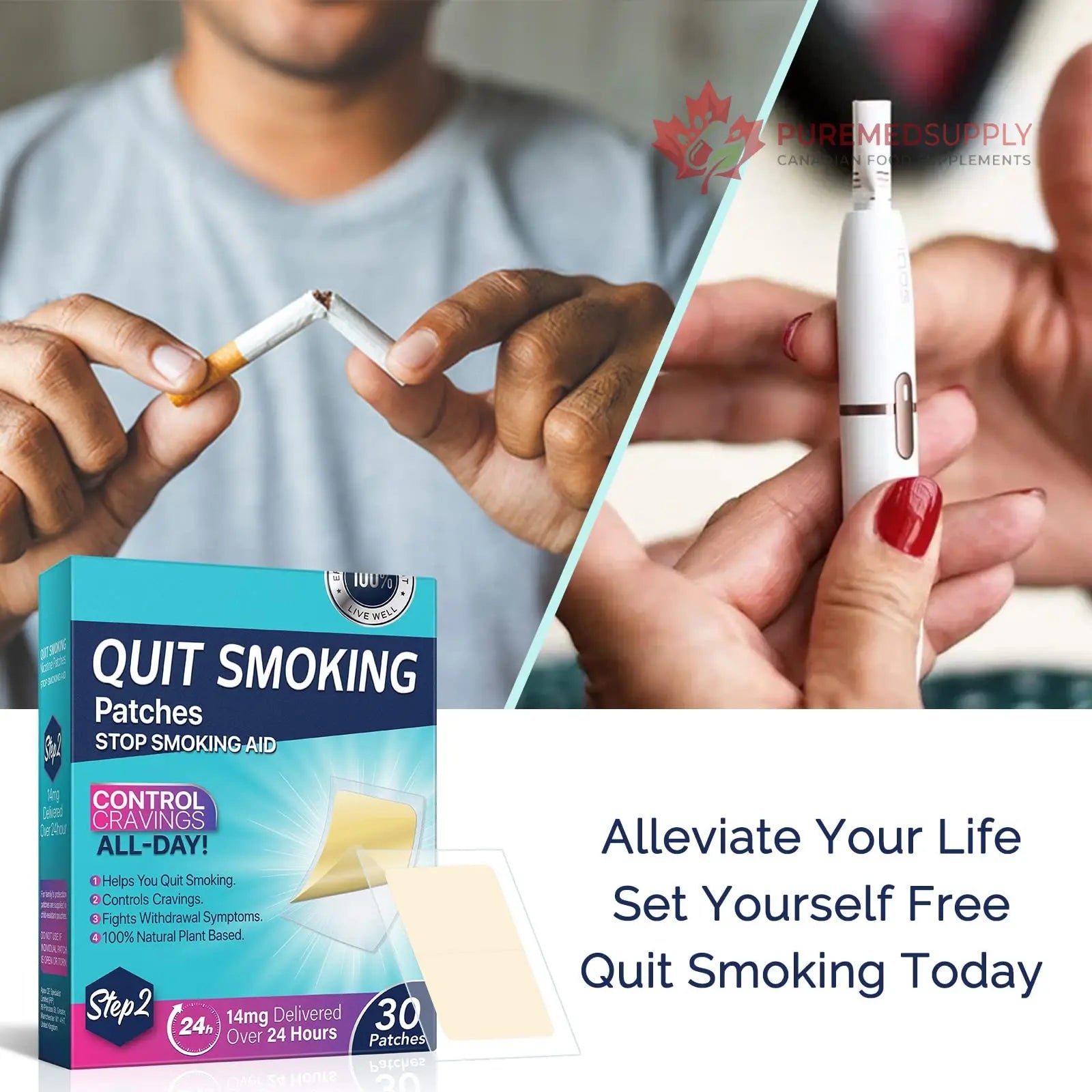 Step 2 Quit Smoking Patches, 14mg Stop Smoking Aids Patches, 30 Count Quit Smoking Stickers that Work with 2 Weeks, Helping Quit Patch, Easy & Effective Anti-Stickers NenMaoKeNu buy supplements canada