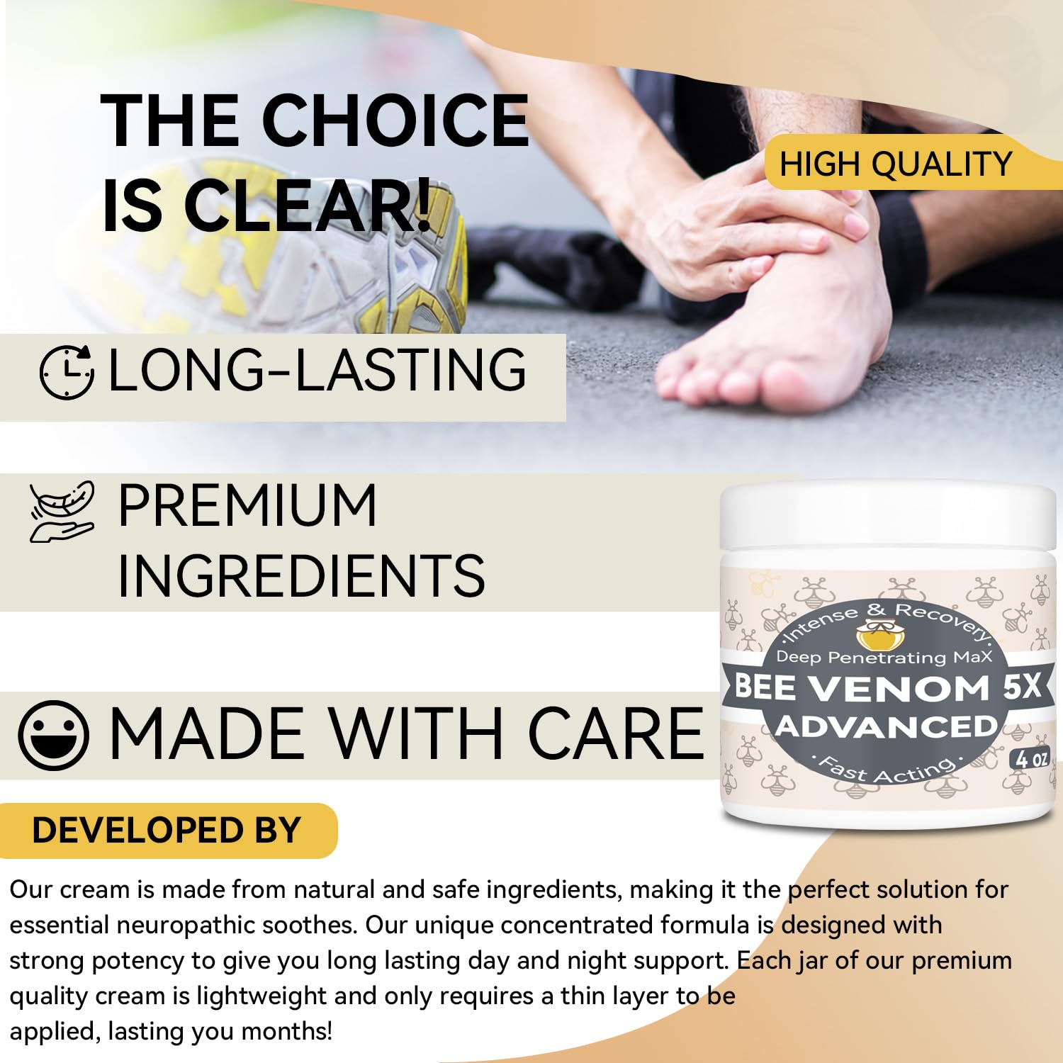 AEROMAXX Organic Bee Venom Muscle Joint Cream, 10x Maximum Caring Ointment, Soothe Shoulder, Back, Neck, Hands, Knuckles, Elbows, Feet, Leg, Knees, Ankle, Meniscus, for Adults, Elderly AEROMAXX buy supplements canada