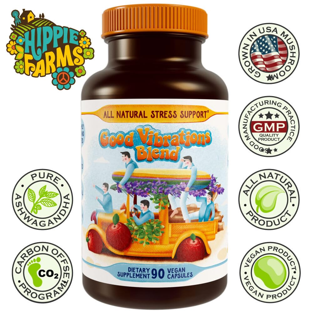 Hippie Farms Stress, Mood, Energy Support - Ashwagandha Root, Lion's Mane & More - Good Vibrations Blend Hippie Farms buy supplements canada
