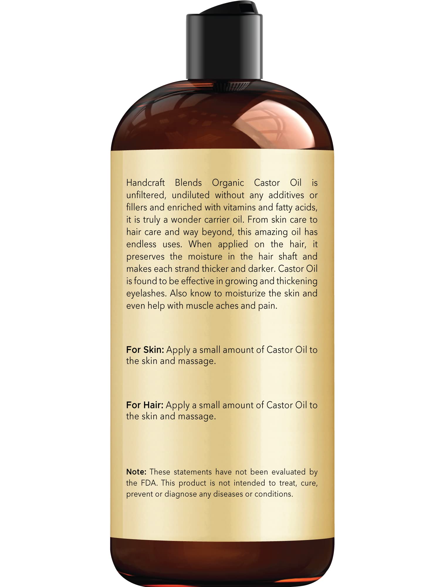 Handcraft Blends Organic Castor Oil for Hair Growth, Eyelashes and Eyebrows - 100% Pure Handcraft Blends buy supplements canada