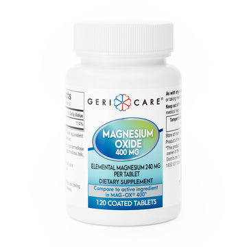 GeriCare Magnesium Oxide Supplement 240 mg of Elemental Magnesium, 120 Tablets, Essential Mineral Support, Promotes Vascular Health, Bone Strength, and Muscle Function (Pack of 1) GeriCare buy supplements canada