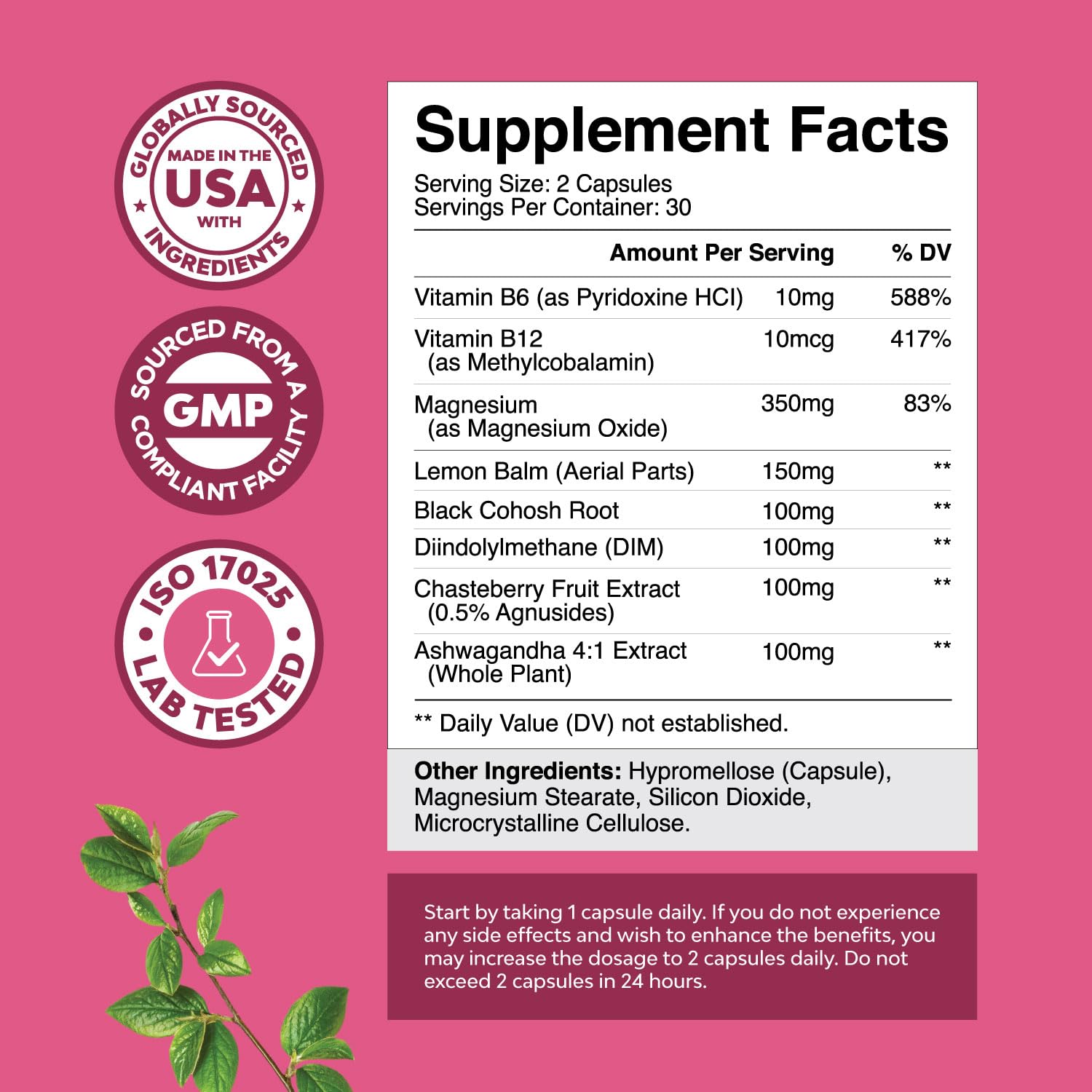 PMS Support Supplement for Women – Hormone Balance for Women & Menstrual Discomfort with DIM, Chasteberry, Black Cohosh & Ashwagandha - for Period Cramps Ease, Menopause Bloating, Mood Swing – 60 Ct Natures Craft buy supplements canada