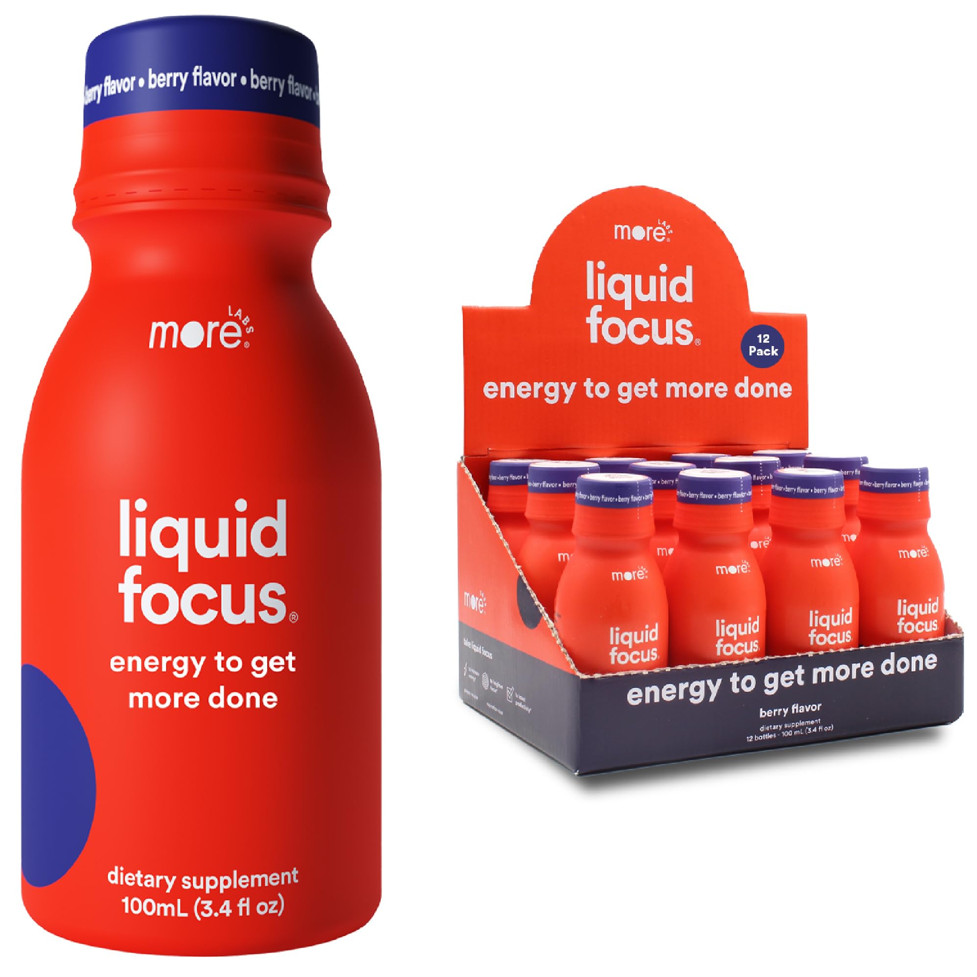 More Labs Liquid Focus, Nootropic Smart Drink with Powerful Antioxidants & Adaptogenic Herbs for Energy and Concentration, 150mg Caffeine (Pack of 12) More Labs buy supplements canada
