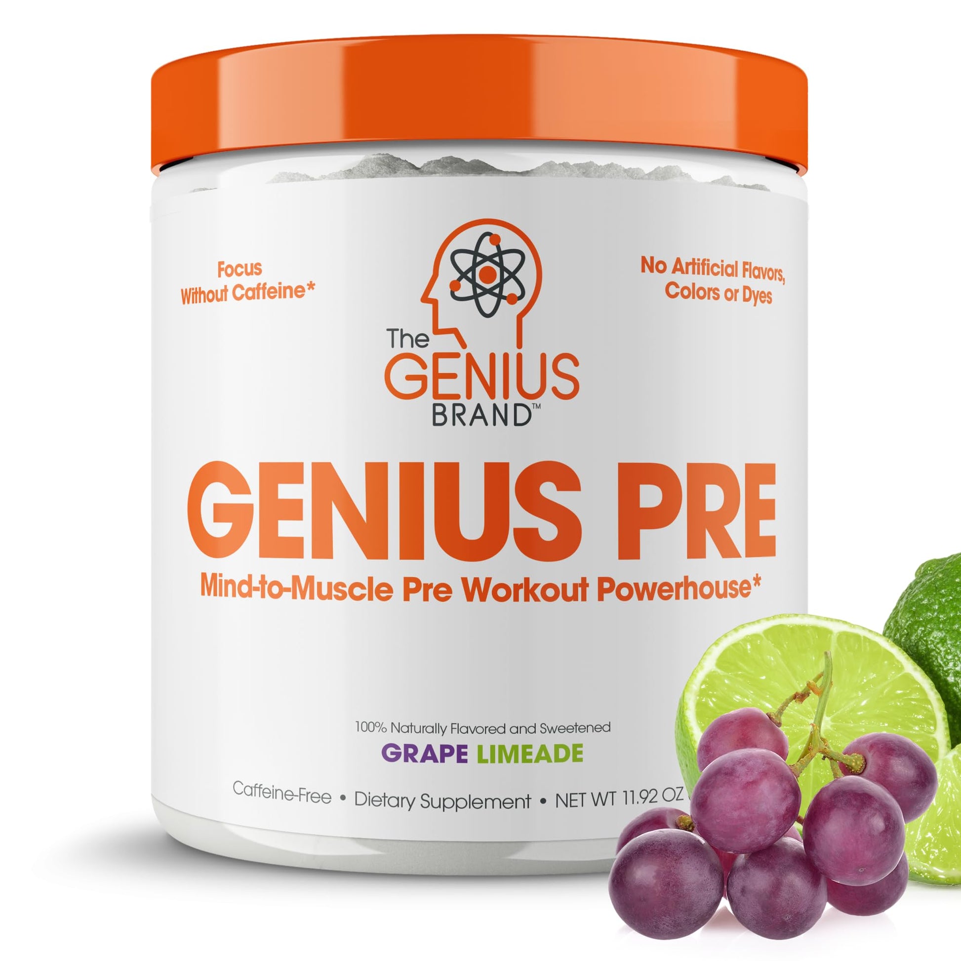 Genius Pre Workout Powder, Grape Limeade - All-Natural Nootropic Pre-workout The Genius Brand buy supplements canada