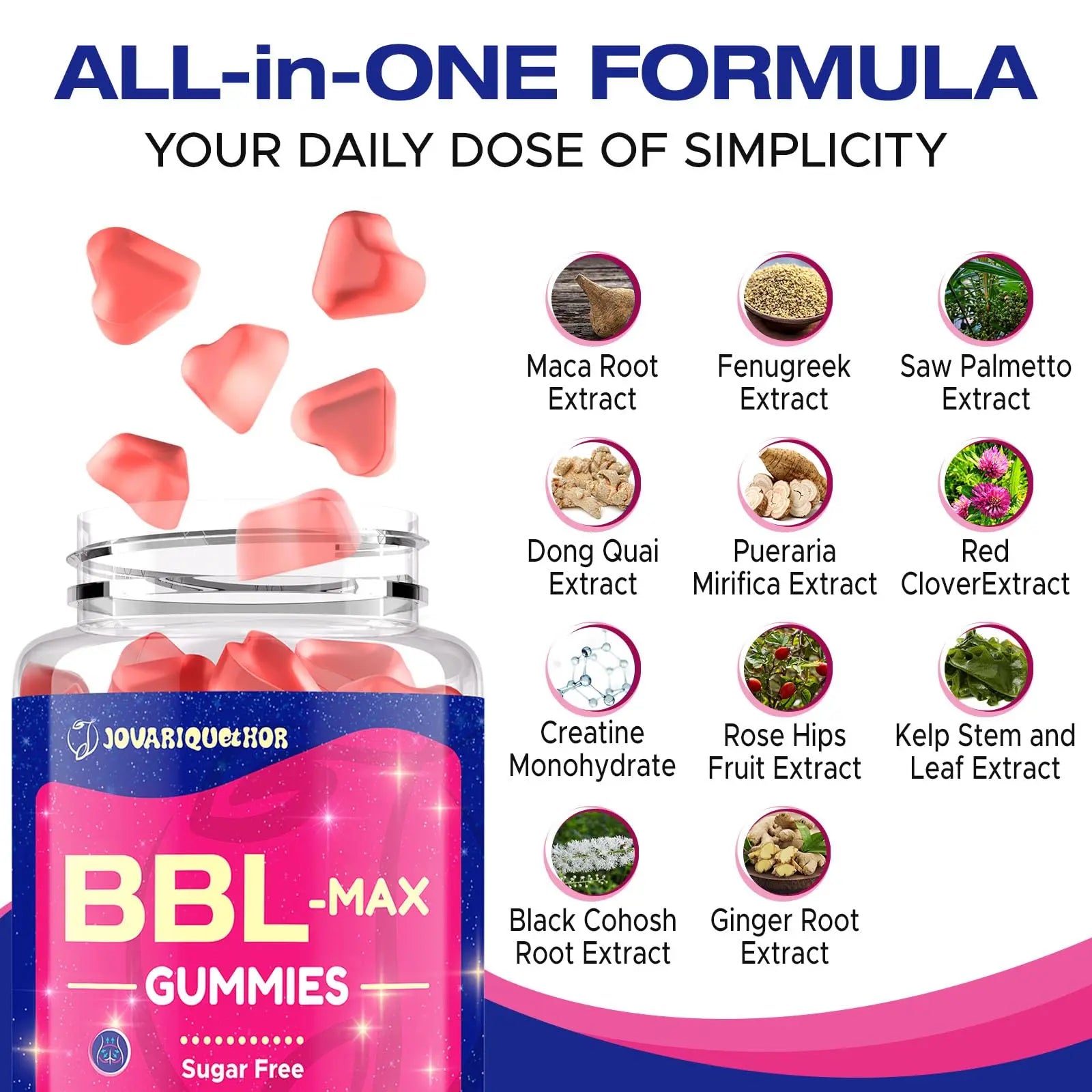 Jovariquethor Booty Gummies for Women - BBL Gummies with Multivitamins and Herbal Extracts - Peach Flavor - 60 Count Jovariquethor buy supplements canada