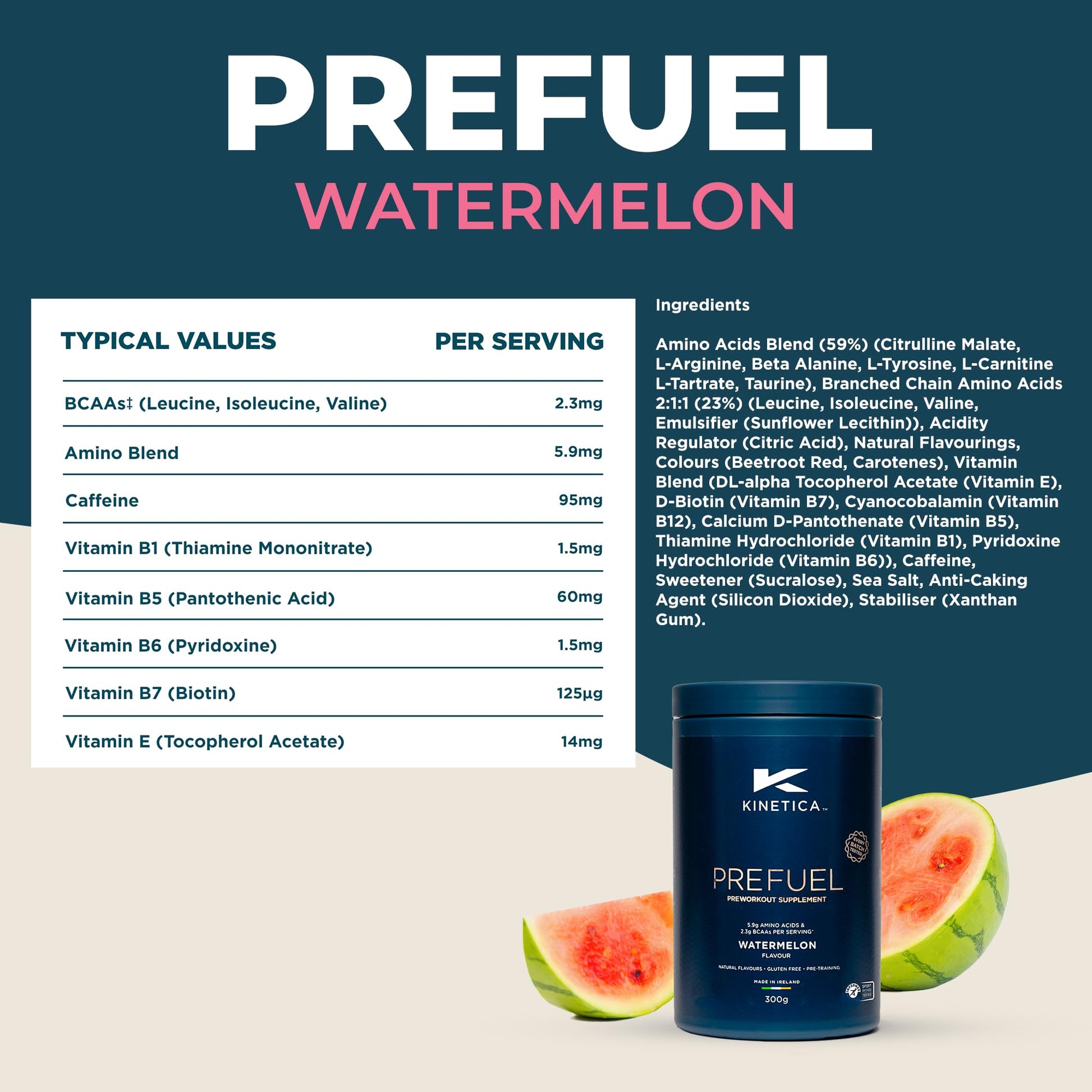 Kinetica PreFuel, Pre Workout, 5.9g Amino Acids & 2.3g BCAA's per Serving, 30 Servings Kinetica buy supplements canada