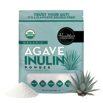 Healthier Comforts Organic Inulin Powder (12 oz) from Blue Agave | Soluble Prebiotic Fiber, Gentle on Digestion, Non-GMO | Perfect for Coffee, Baking & Cooking Healthier Comforts buy supplements canada