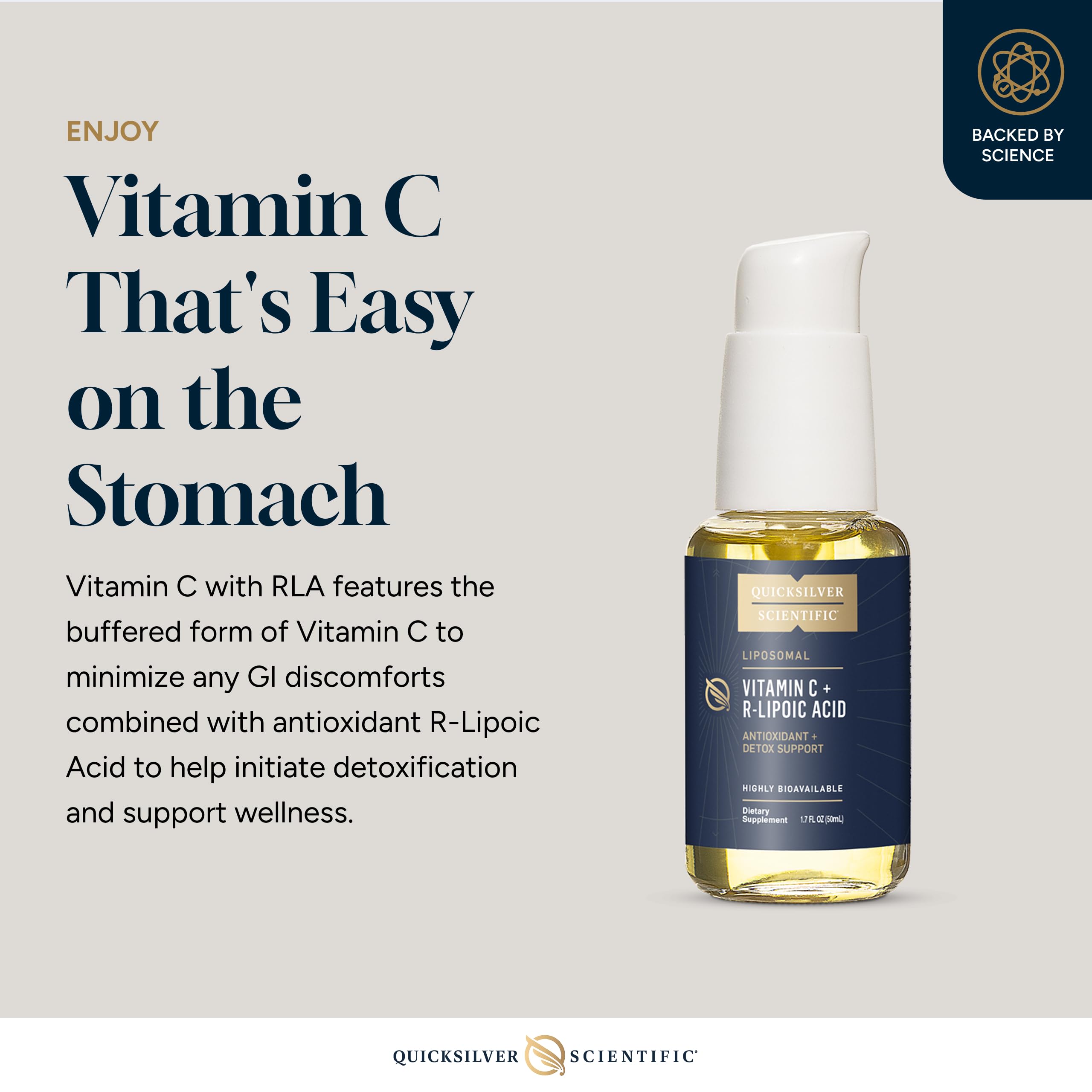 Quicksilver Scientific Vitamin C + R Lipoic Acid - Liposomal Vitamin C with RLA - Antioxidant, Detox & Immune Support Supplement - with Superior Absorption (50 ml) Quicksilver Scientific buy supplements canada