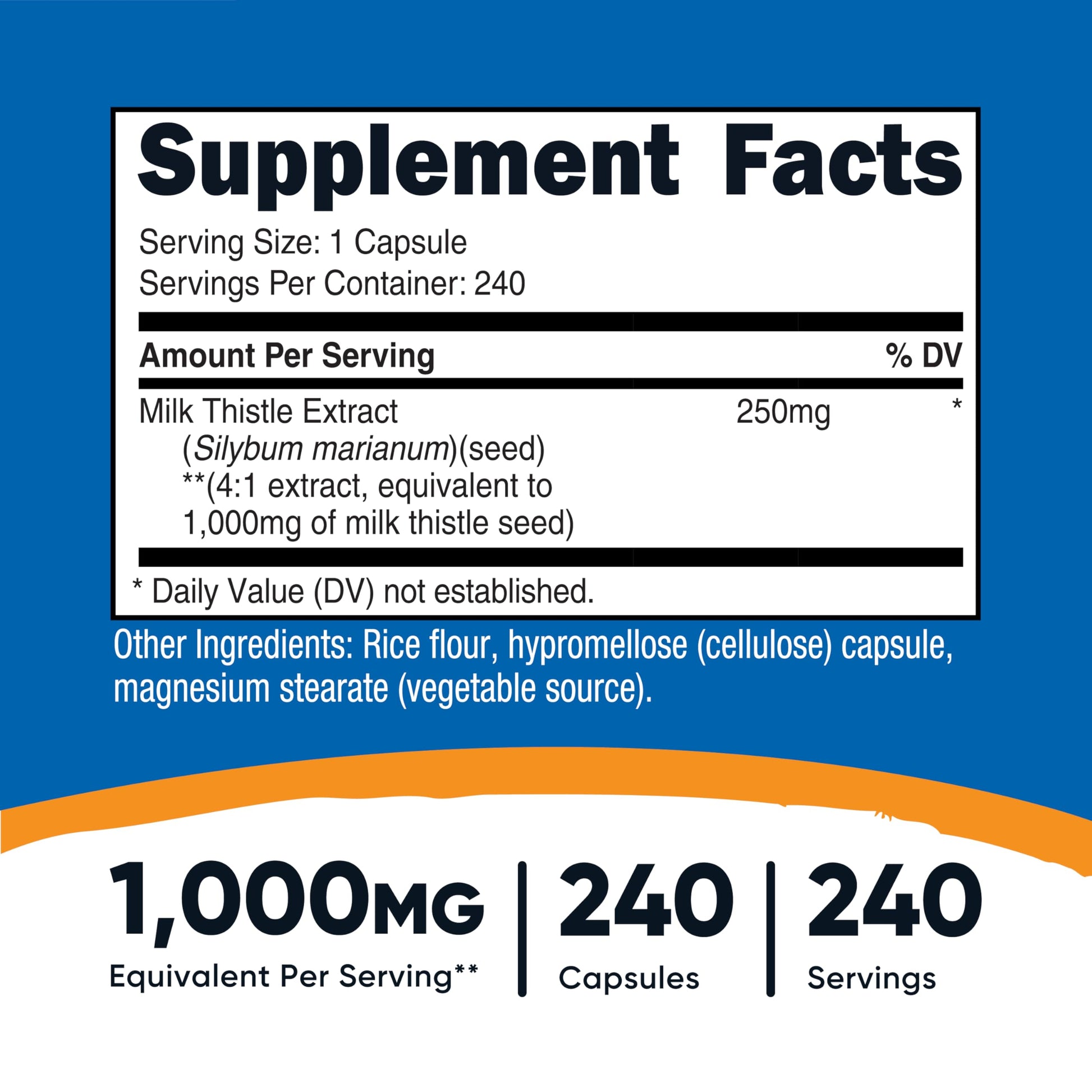 Nutricost Milk Thistle Extract 240 Capsules for 240 Servings Per Bottle - Vegan, GMO Free and Gluten Free Nutricost buy supplements canada