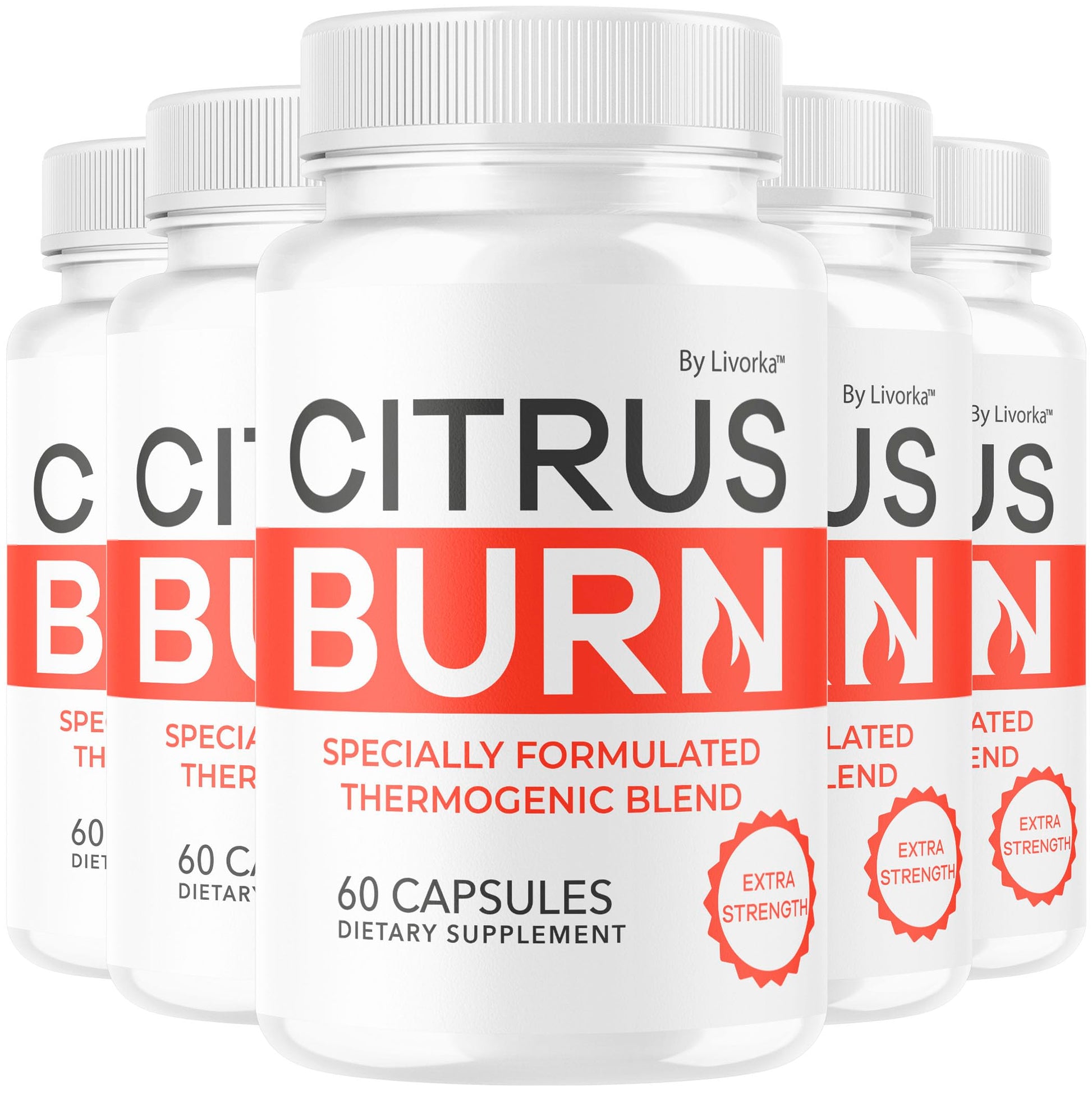 (5 Pack) Citrus Burn Capsules - Official CitrusBurn Pills Supplement Support All Natural Ingredients Advanced Formula Premium Multivitamin for Overall Health & Wellness, 300 Capsules for 5 Months LIVORKA buy supplements canada