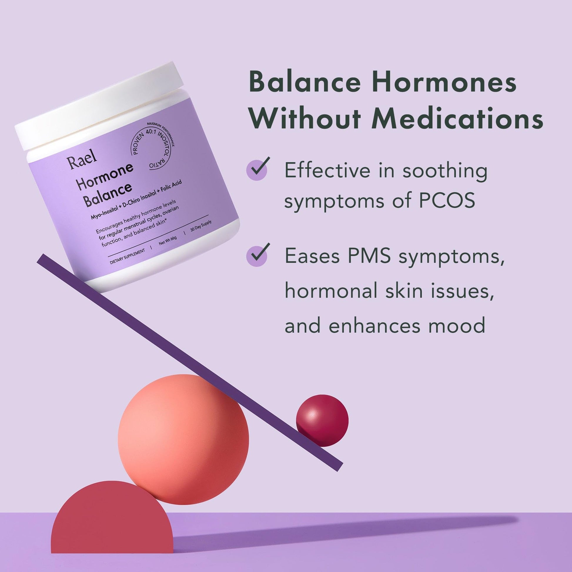 Rael Hormone Balance for Women, Myo Inositol Powder - Myo-Inositol & D-Chiro Inositol Rael buy supplements canada