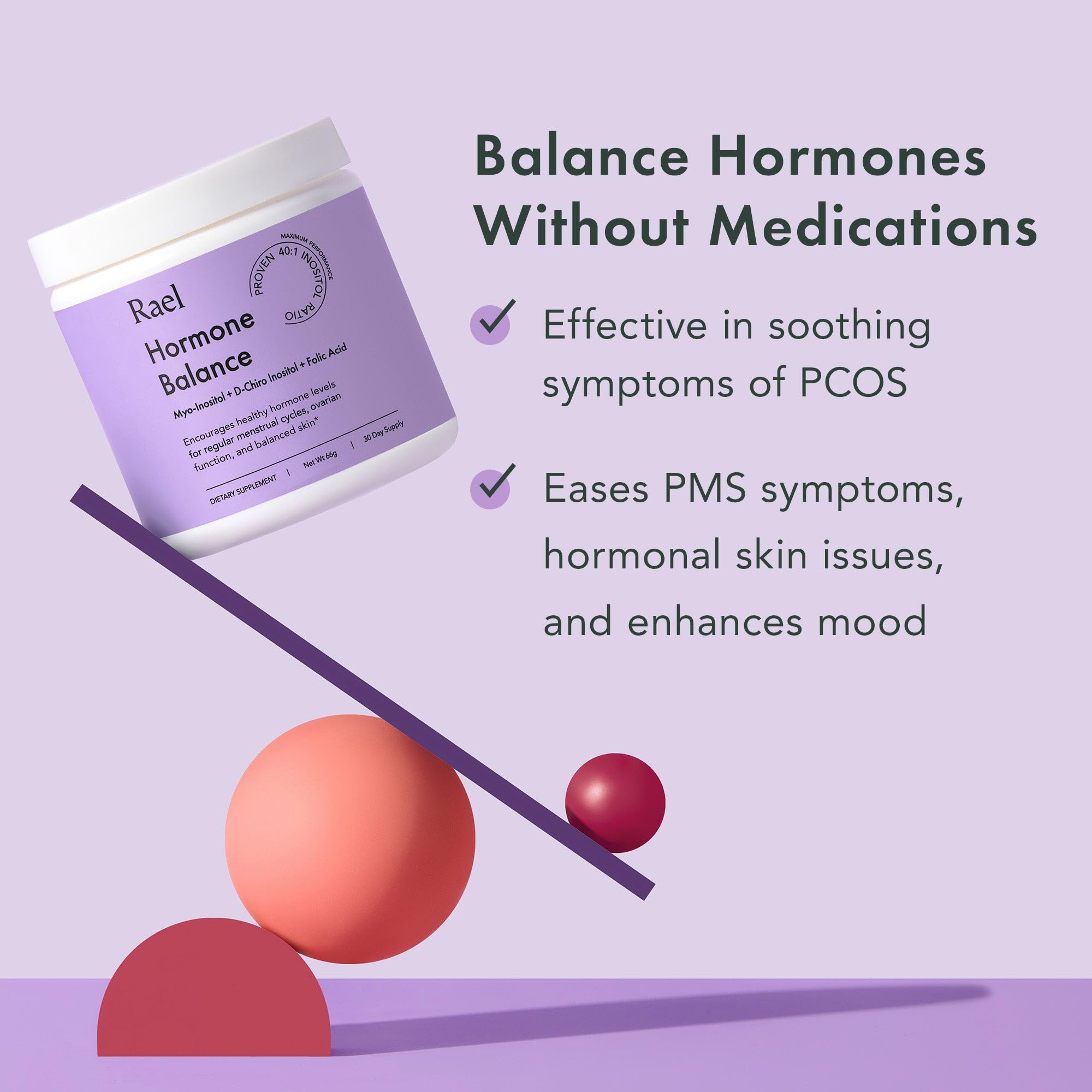 Rael Hormone Balance for Women, Myo Inositol Powder - Myo-Inositol & D-Chiro Inositol Rael buy supplements canada
