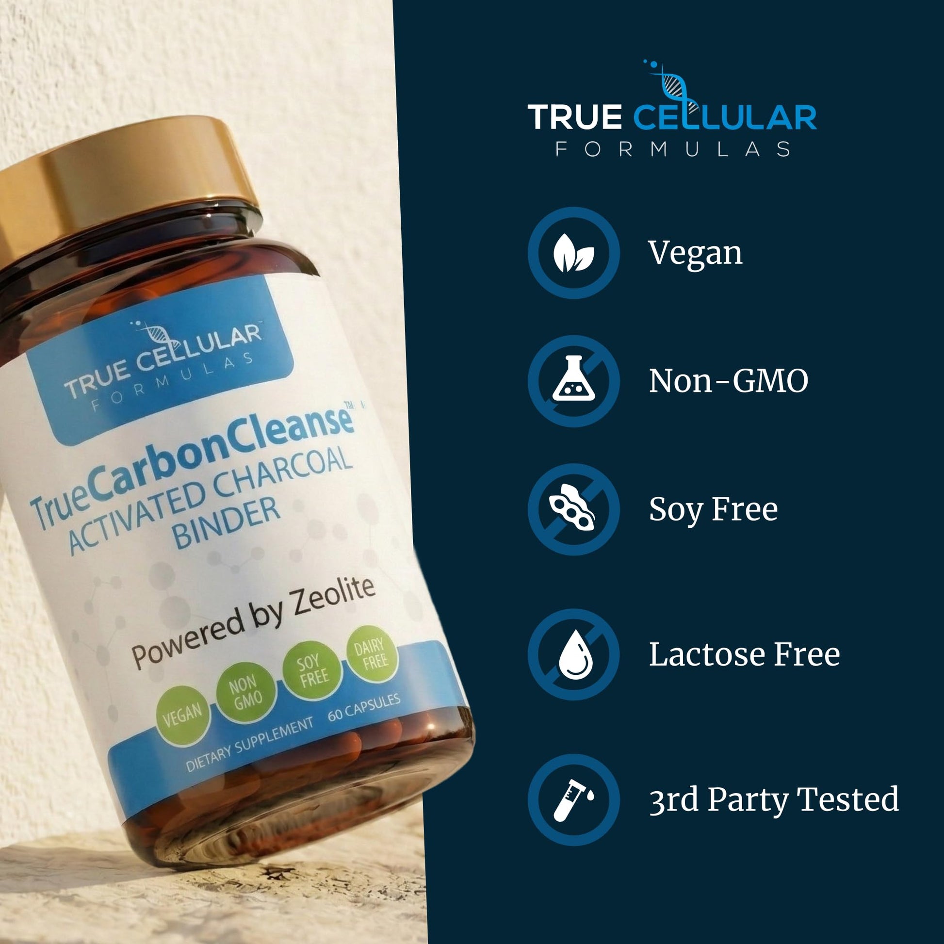 Gut Detox & Liver Cleanse - Organic Activated Charcoal Capsules with Clinoptilolite Zeolite Binder - TrueCarbonCleanse™ Carbon Supplement - 60 Bamboo Charcoal Pills True Cellular Formulas buy supplements canada