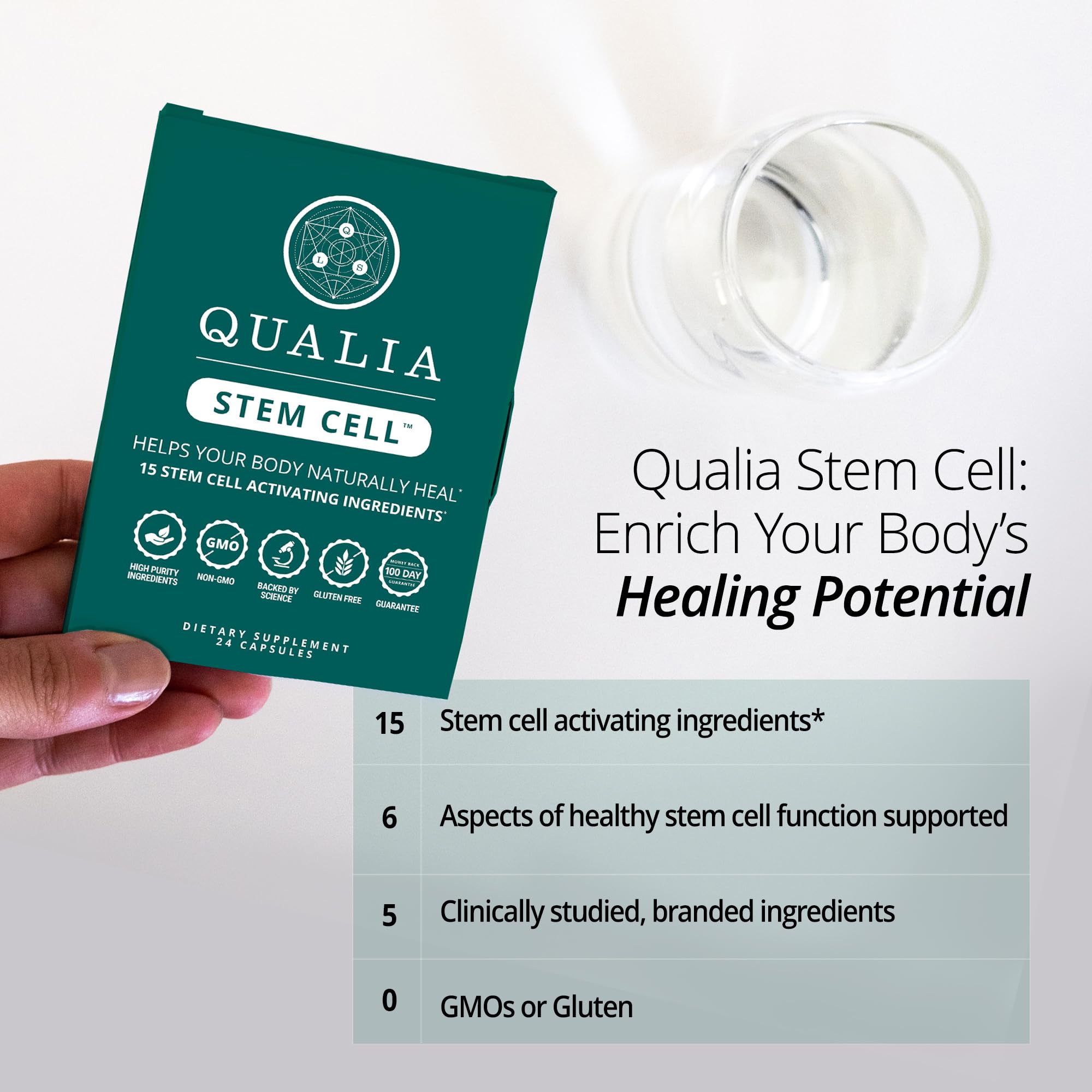 Qualia Stem Cell — Stem Cell Supplement Support with Royal Jelly, Astragalus & Sea Buckthorn | 16 Ingredients | 4 Days a Month | Helps Body Naturally heal* QUALIA LIFE SCIENCES buy supplements canada