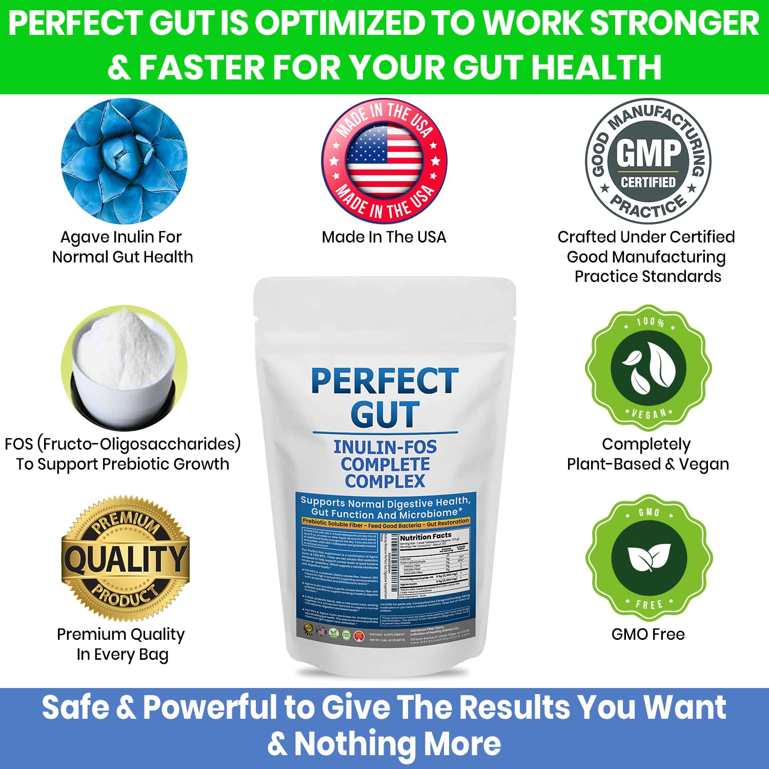 Perfect Gut: Inulin FOS Powder for Gut Health. Prebiotic Inulin. Unique Prebiotic 95% FOS Inulin Agave Fiber Kidney Restore buy supplements canada
