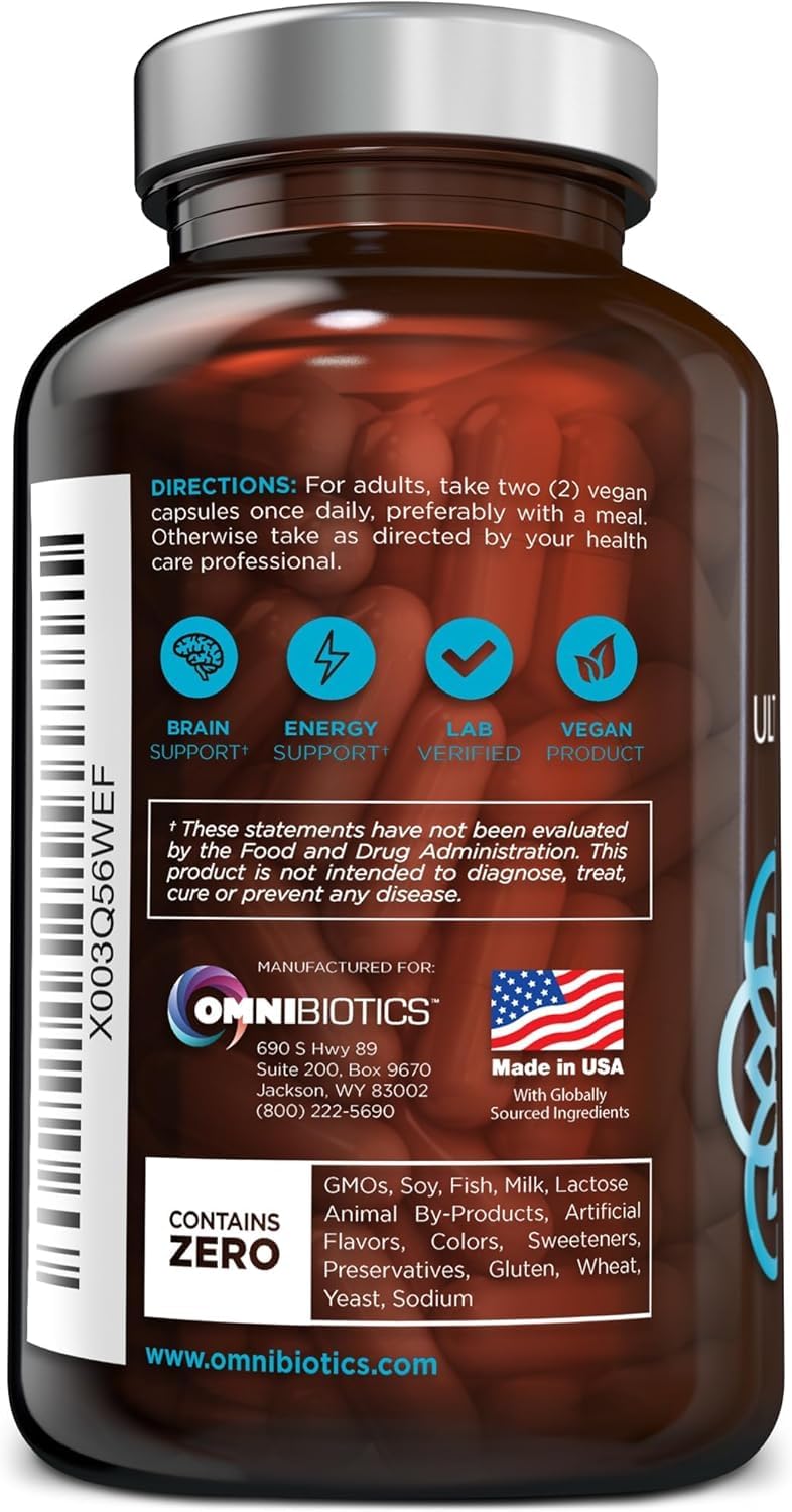 OmniBiotics Ultimate Daily Multivitamin for Women & Men – 34 Essential Ingredients Including Vitamin A, C, D, E, B6, B12, Biotin, Zinc – 120 Vegan Capsules OmniBiotics buy supplements canada