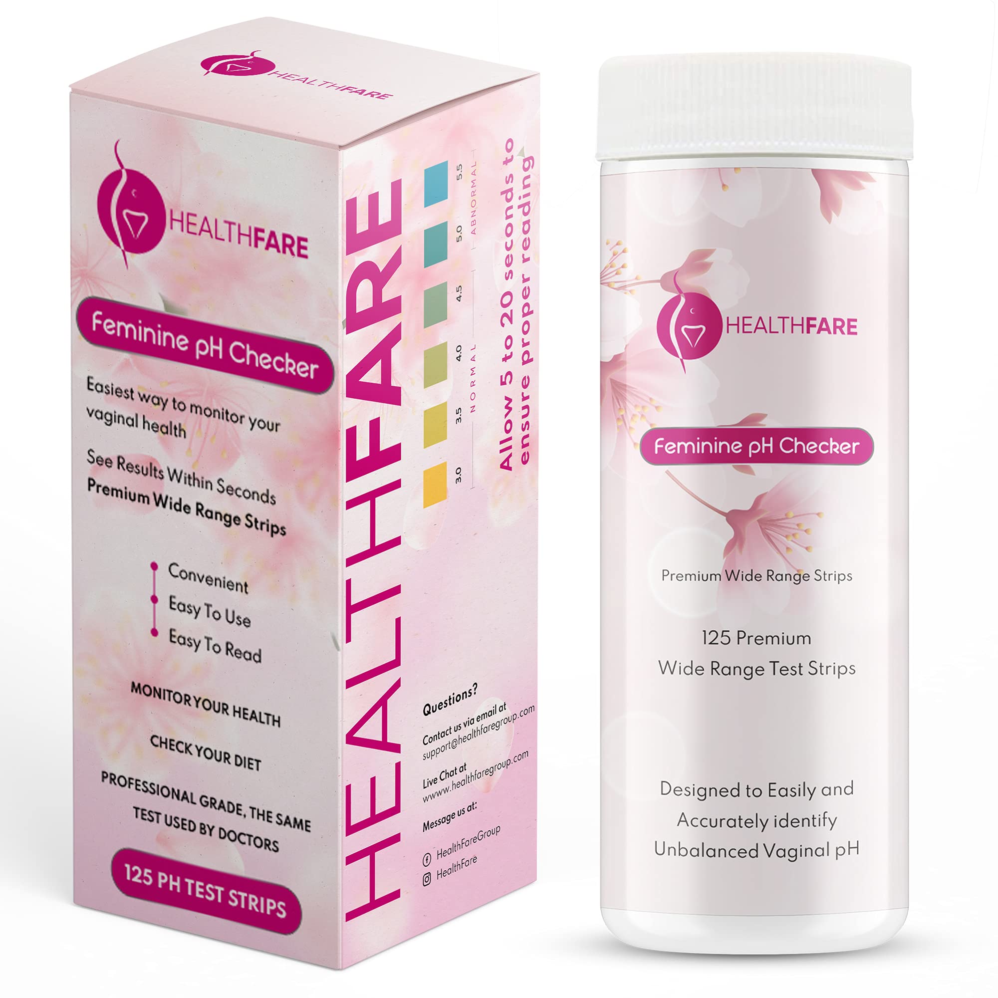 Healthfare Feminine pH Checker Test Strips to Monitor Intimate Health, Balance pH Level 3.0-5.5 Healthfare buy supplements canada