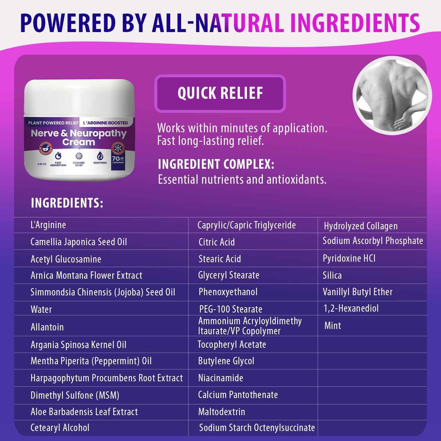 Nerve and Neuropathy Cream – Plant Powered Relief for Foot, Hands, Legs, Toes Includes 7grams of L’Arginine; Vitamin B6, Arnica, Aloe -2.82oz M PAIN MANAGEMENT TECHNOLOGIES buy supplements canada