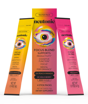 Neutonic Nootropic Focus Blend Powder | Peach Mango & Wild Berry 4 Sticks | Caffeine Free, Zero Sugar | Support Memory, Mental Clarity, Cognitive Function | Boost Focus, Energy, Brain Health Neutonic buy supplements canada