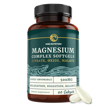 Triple Magnesium Softgels | Citrate, Malate, & Oxide | Highly Absorbable Magnesium Nobi Nutrition buy supplements canada