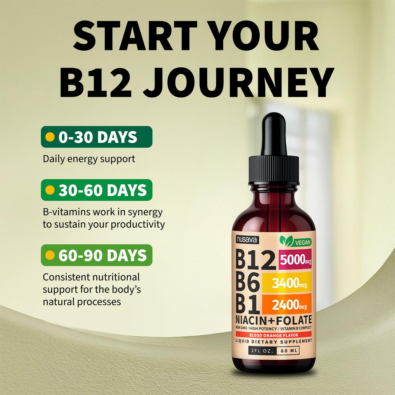(2 Pack) Vitamin B12 and B6 Liquid Drops, B12 Sublingual Vitamin B Complex - B 12 Vitamin 5000mcg - B12 Methylcobalamin for Energy NUSAVA buy supplements canada