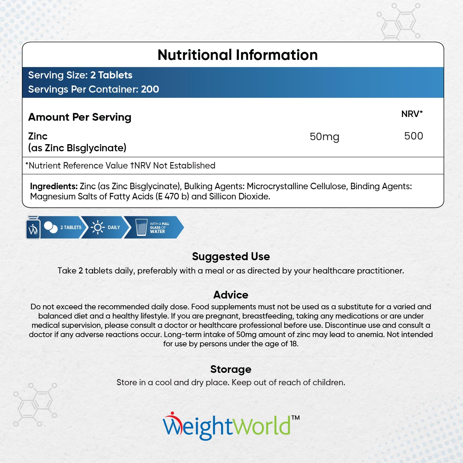 High Strength Zinc Tablets 50mg – 400 Vegan Zinc Bisglycinate Tablets 6+ Months WeightWorld buy supplements canada