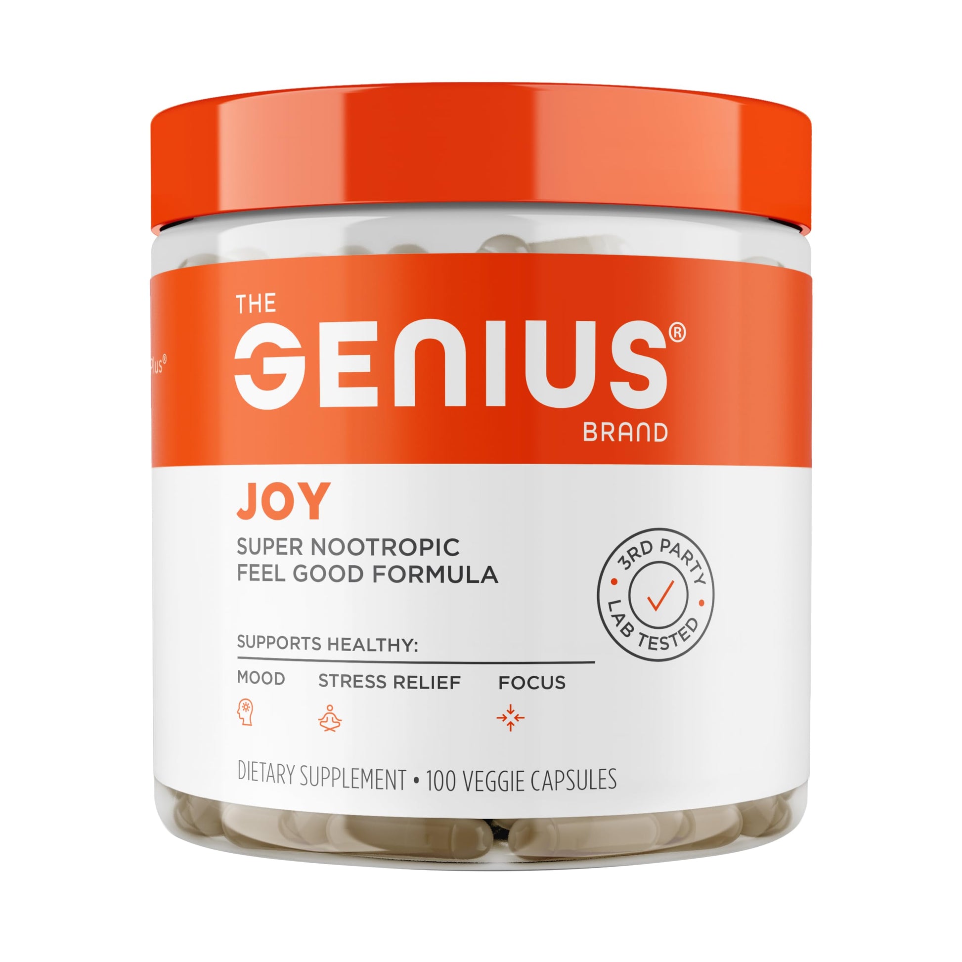 Genius Joy, Nootropic Mood Enhancer Supplement - Support Cognitive Health, Enhance Mood & Neural Function with Brain Boosting L-Theanine, Panax Ginseng & SAM-e - Organic, Non-GMO, & Gluten-Free The Genius Brand buy supplements canada