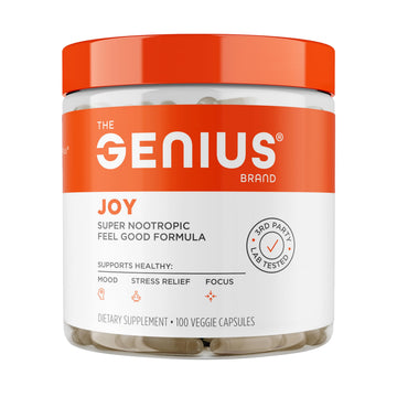 Genius Joy, Nootropic Mood Enhancer Supplement - Support Cognitive Health, Enhance Mood & Neural Function with Brain Boosting L-Theanine, Panax Ginseng & SAM-e - Organic, Non-GMO, & Gluten-Free The Genius Brand buy supplements canada