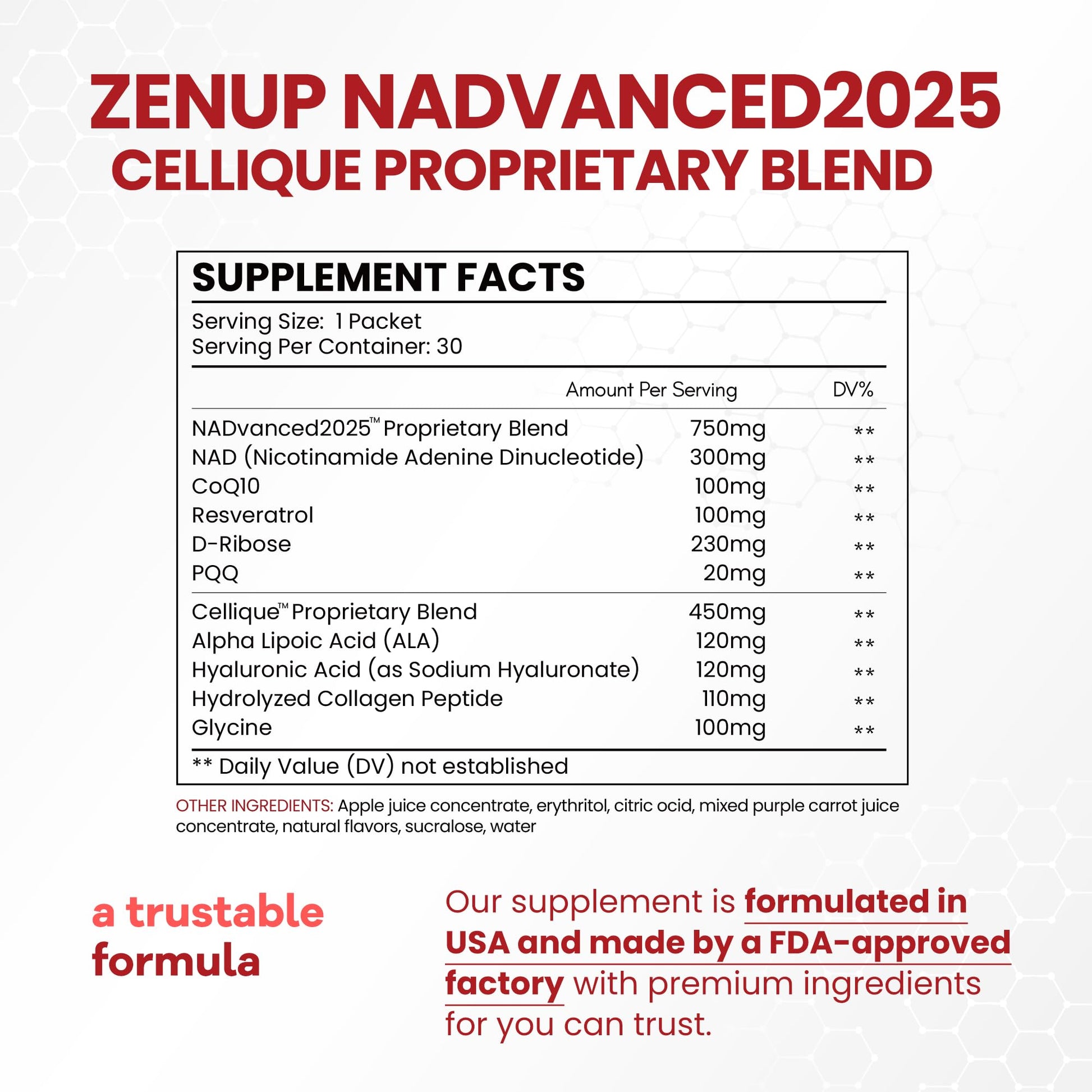 ZenUP Liquid NAD, Extra Strength 1,200mg NAD+ Supplement with CoQ10, Resveratrol, D-Ribose & PQQ for Men & Women, Natural NAD+ Stick for Anti-Aging, Energy, Focus - 30 Packets ZenUP buy supplements canada