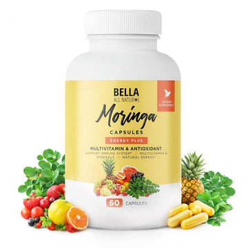Bella All Natural Moringa Capsules 60 Count - Moringa Oleifera Leaf Supplement with Pomegranate & Elderberry Flavor, Pure Organic Moringa Capsules for Immune, Energy & Skin Health Support Bella All Natural buy supplements canada