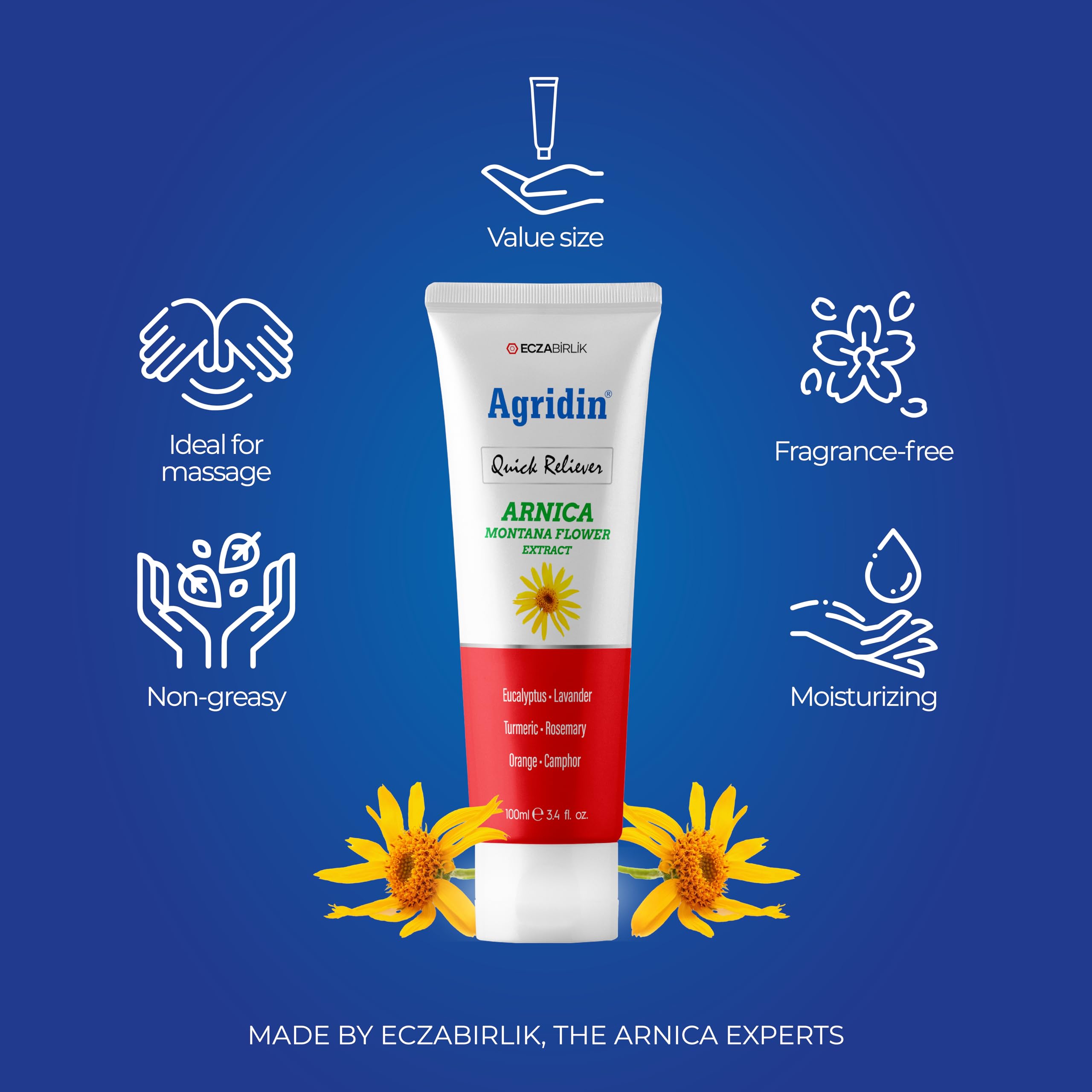 Agridin Arnica Pain Relief Cream for Joint & Muscle – Extra Strength Fast-Acting Formula – Targets Back, Knee, Neck, Hand, Foot Aches – Natural Massage Cream for Inflammation & Bruises Agridin buy supplements canada