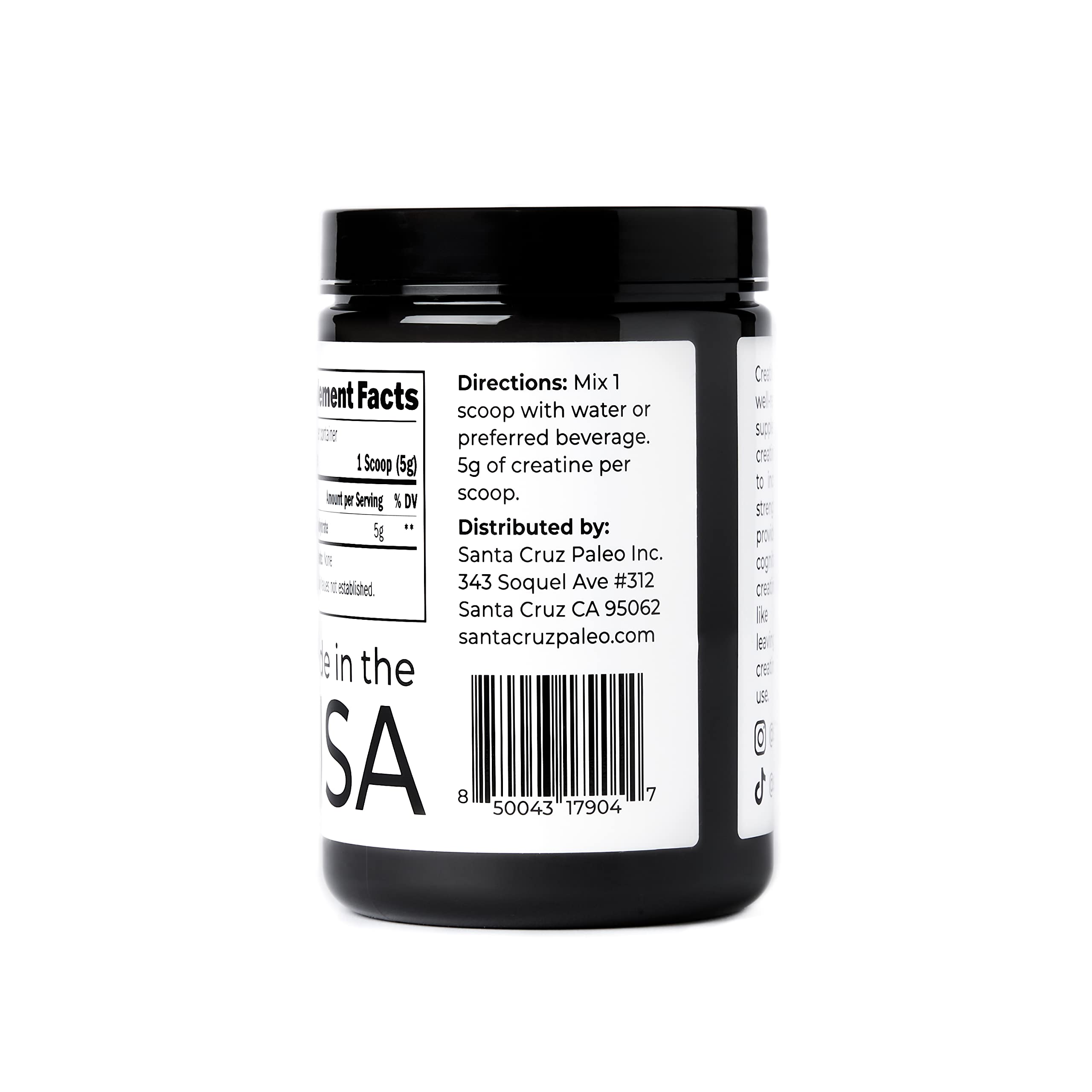Santa Cruz Paleo, Creatine Monohydrate Powder Micronized, Unflavored Pre Workout and Muscle Support Supplement, Gluten Free Keto, Mix with Water or Shakes Santa Cruz Paleo buy supplements canada