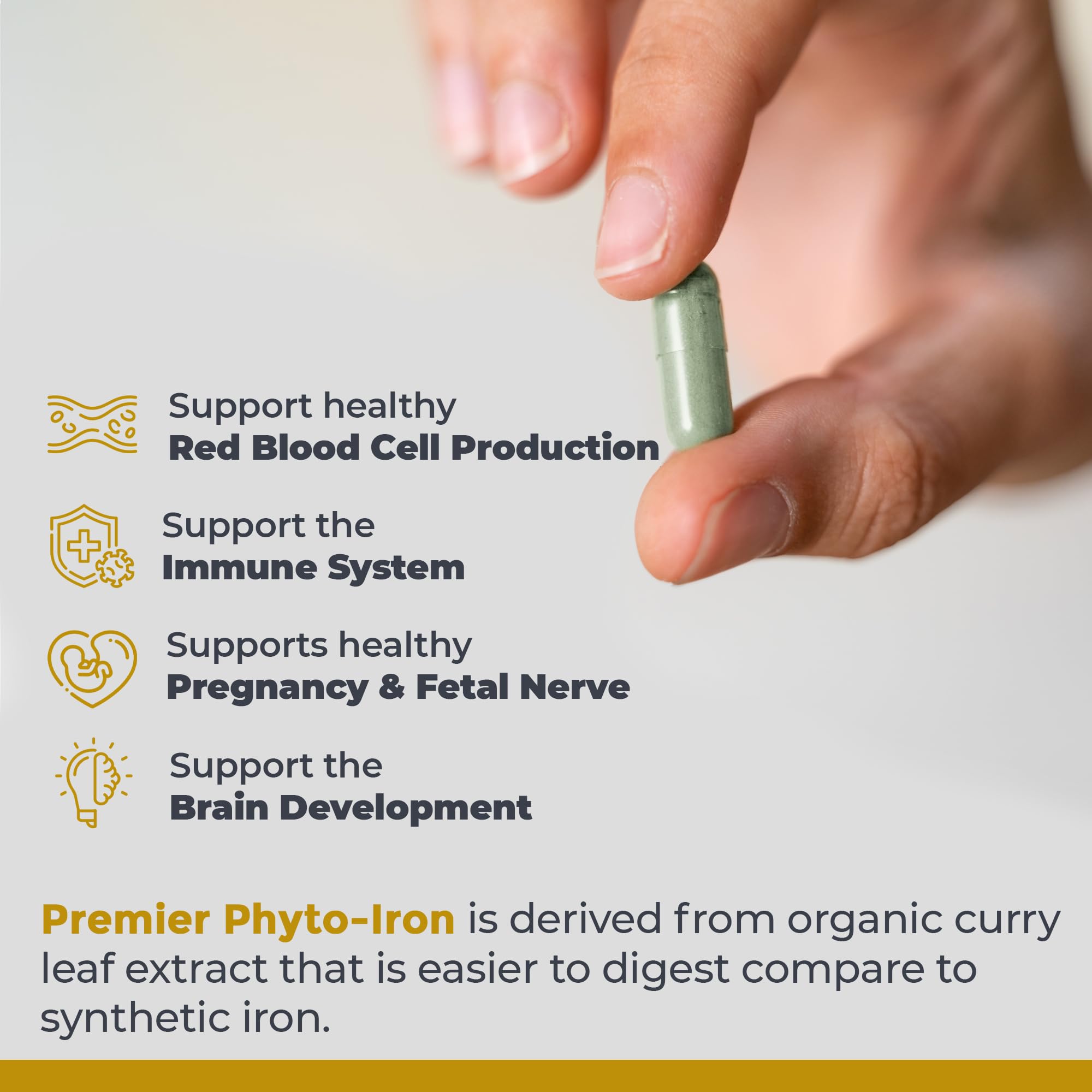 Premier Research Labs Phyto-Iron - Plant Based Iron for Men & Women for Blood Support, Curry Leaves Supplement, Iron Supplements, Non-Heme Iron, 18mg Iron Per Serving - 120 Vegetarian Capsules Premier Research Labs buy supplements canada
