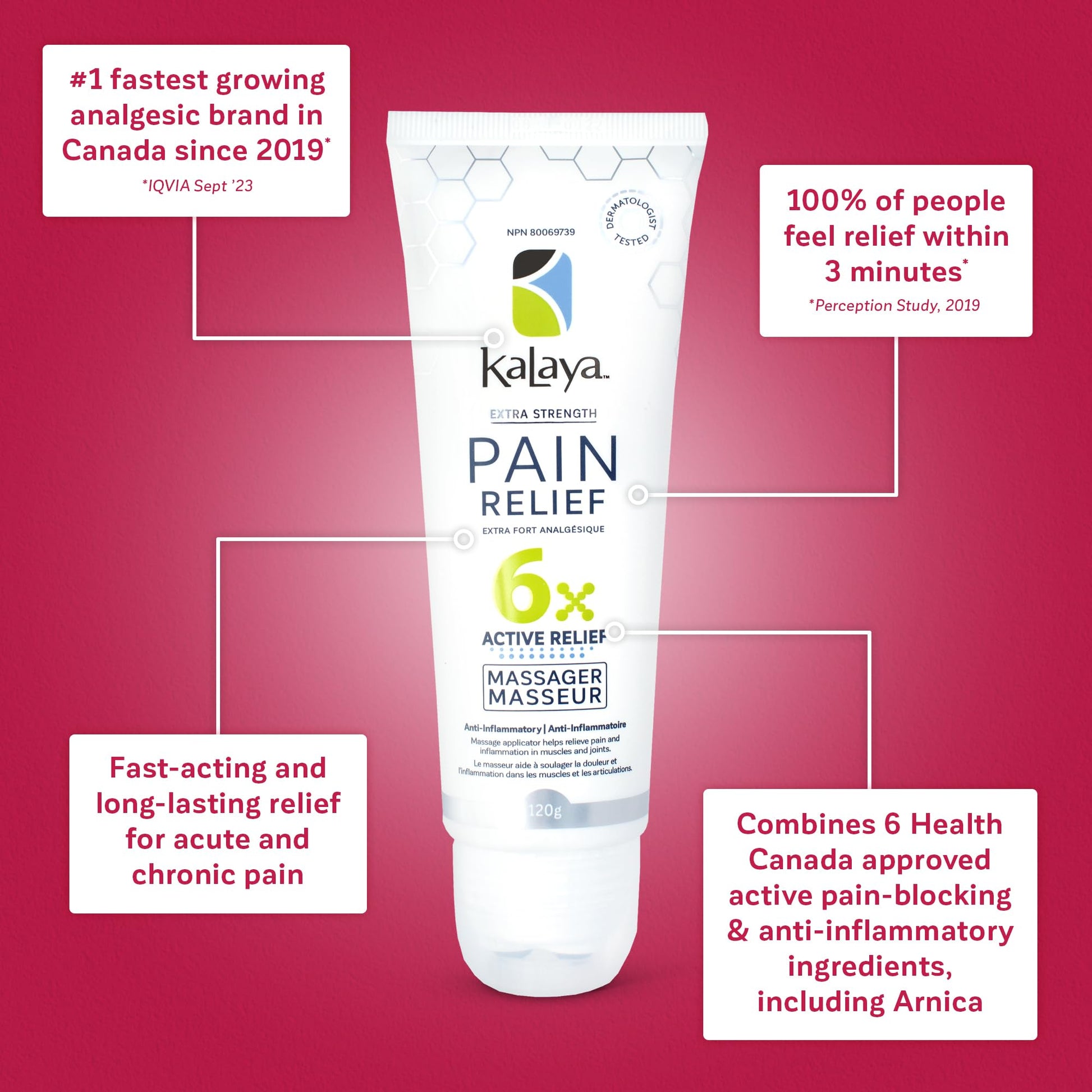 Kalaya Pain Relief Cream with Arnica – Fast-Acting Joint & Muscle Pain Relief – 6 Natural Ingredients – No-Mess Applicator – RMT-Inspired Design – Dermatologist Tested – 4.2 oz Kalaya Naturals buy supplements canada