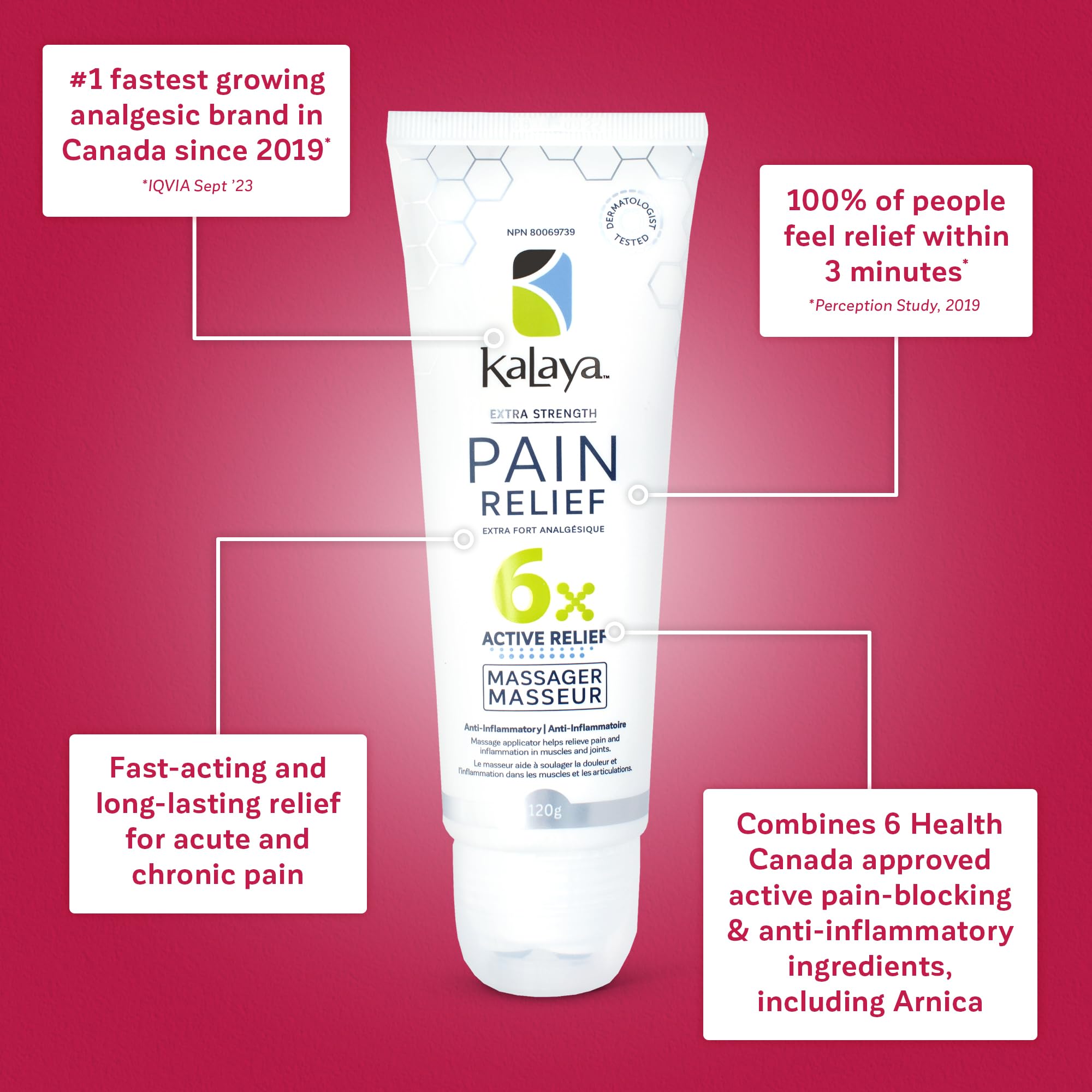 Kalaya Pain Relief Cream with Arnica – Fast-Acting Joint & Muscle Pain Relief – 6 Natural Ingredients – No-Mess Applicator – RMT-Inspired Design – Dermatologist Tested – 4.2 oz Kalaya Naturals buy supplements canada