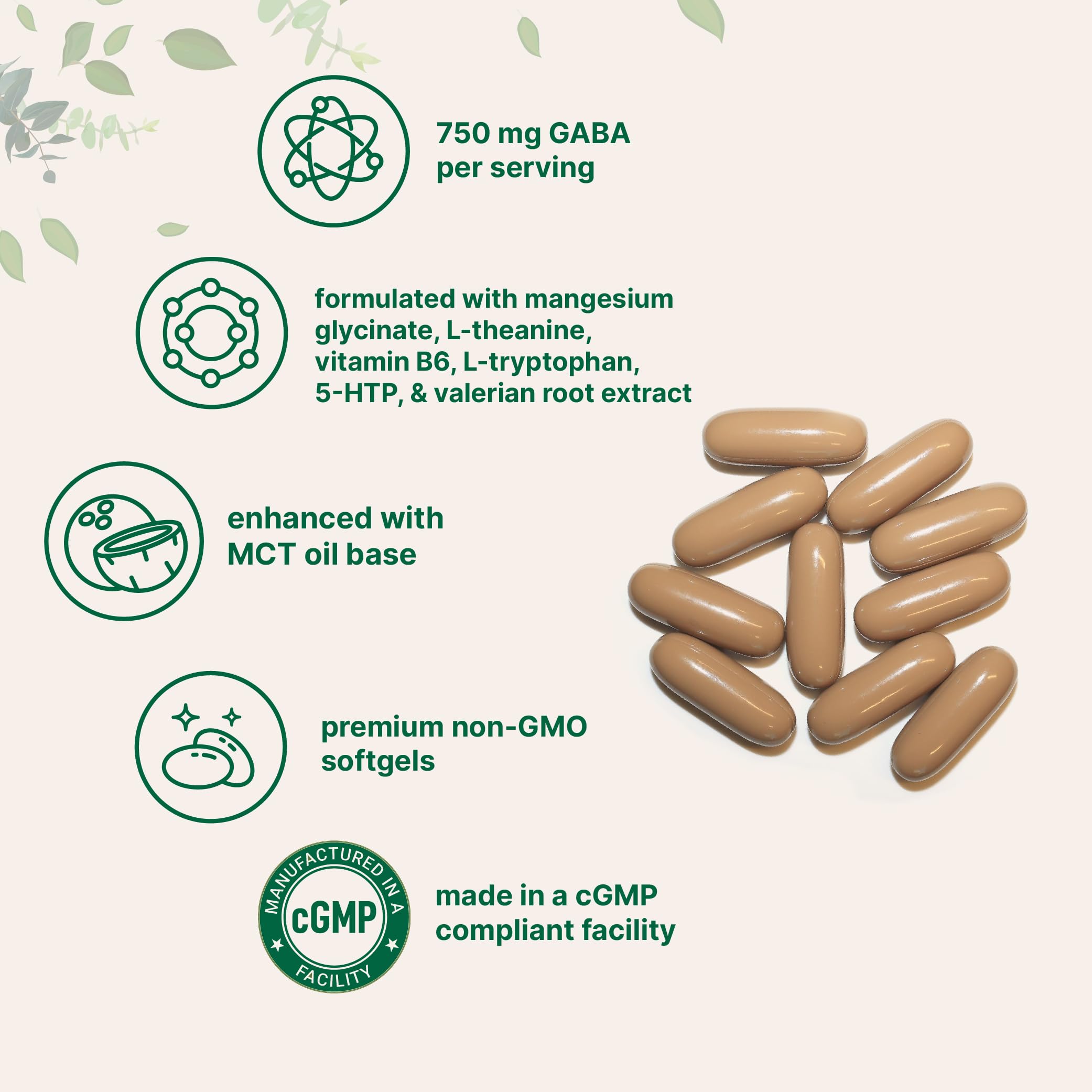 Micro Ingredients GABA 750 mg with MCT Oil, 300 Softgels | Gamma Aminobutyric Acid with Vitamin B6, 5-HTP, L-Theanine, L-Tryptophan & Magnesium Glycinate | Non-GMO, cGMP Manufactured Micro Ingredients buy supplements canada